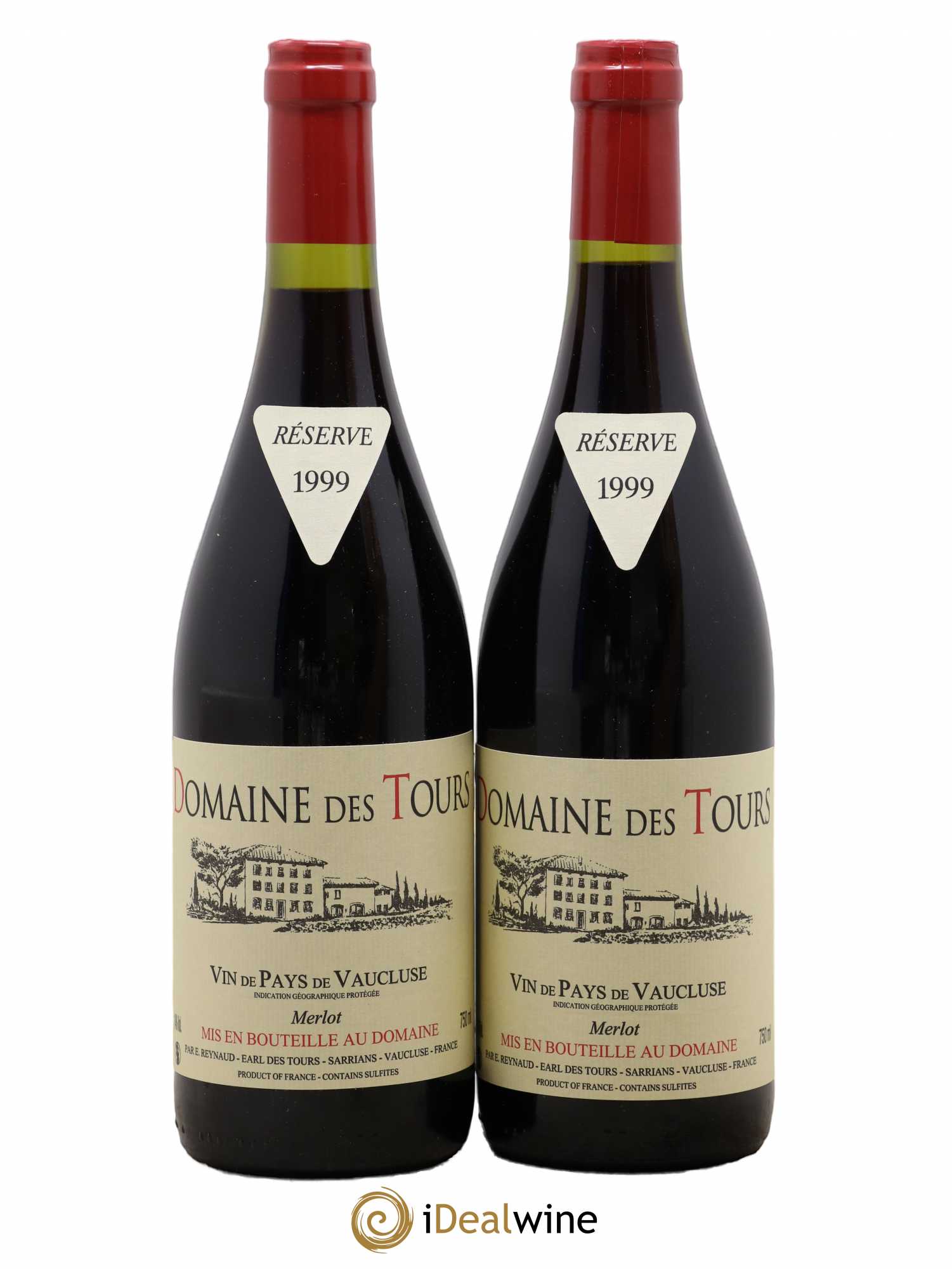 Vaucluse Domaine des Tours Merlot Emmanuel Reynaud 1999 - Lot de 2 bouteilles - 0