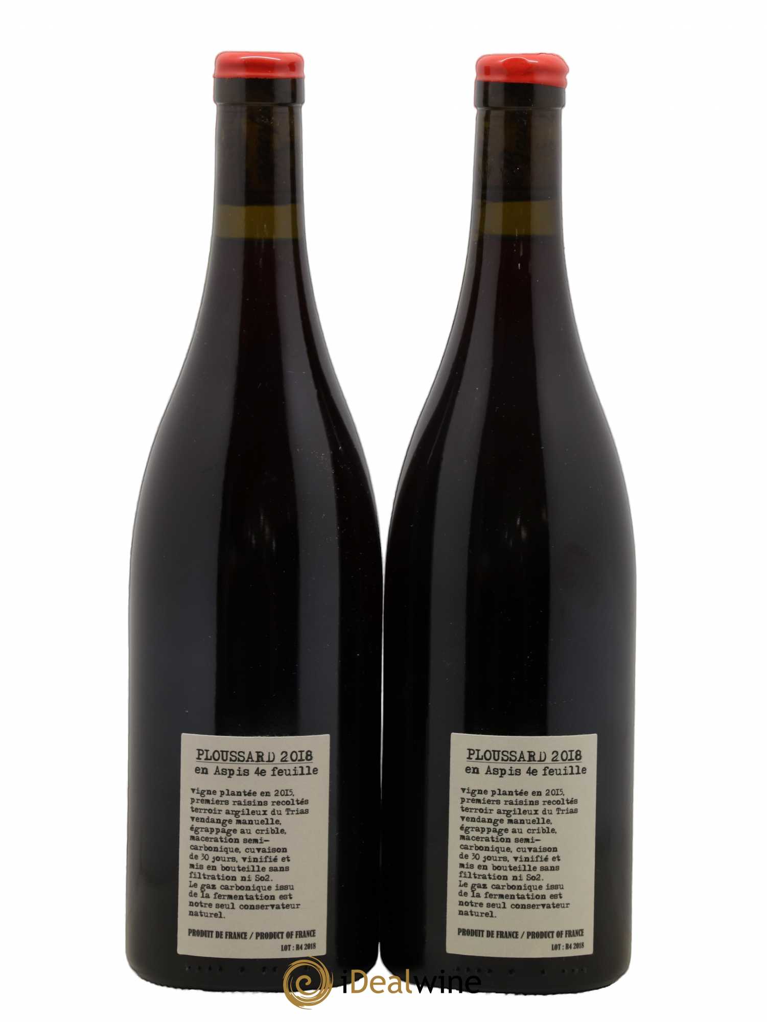 Arbois-Pupillin Ploussard En Aspis Adeline Houillon & Renaud Bruyère 4eme feuille 2018 - Lot de 2 bouteilles - 1