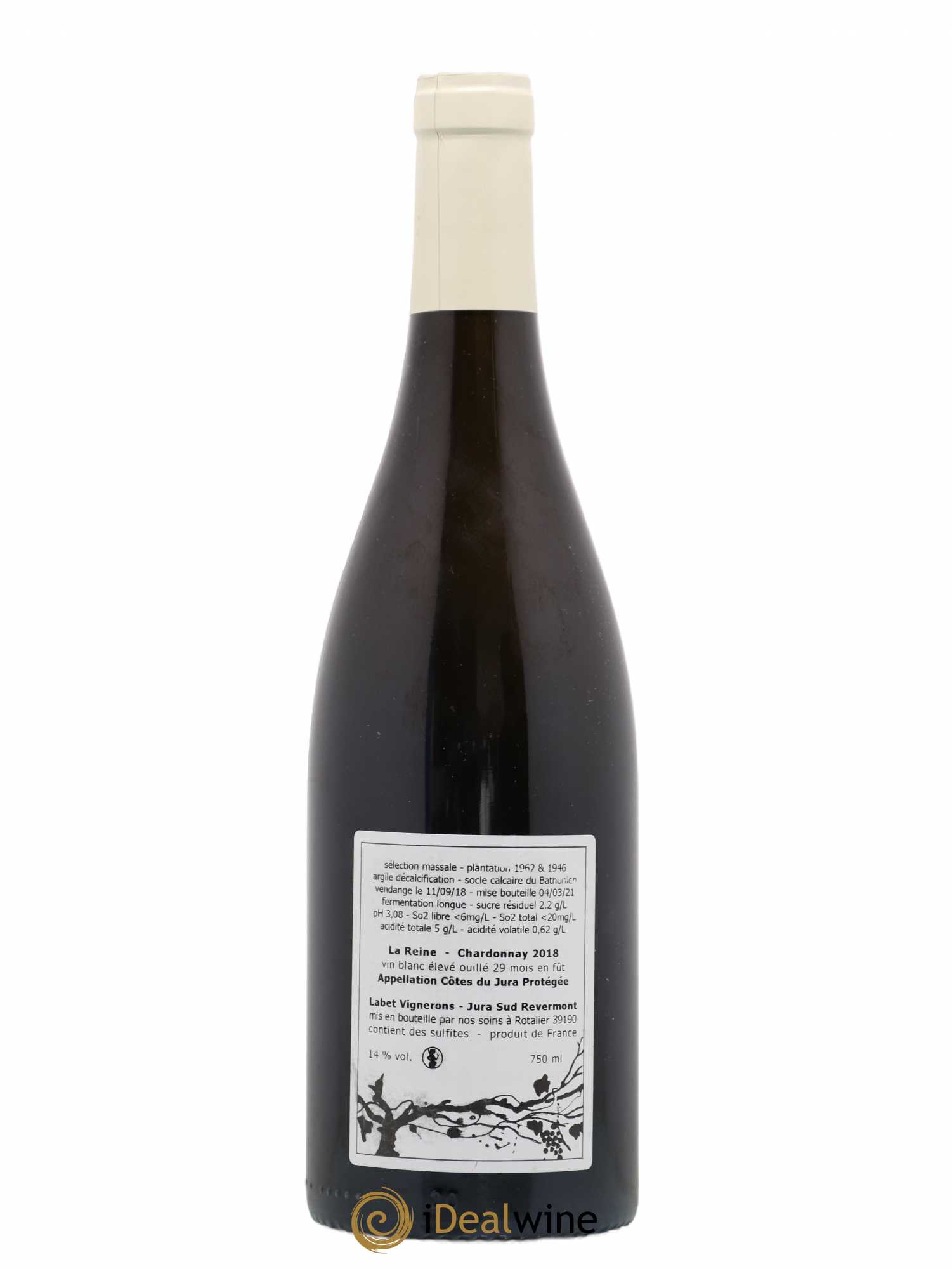 Côtes du Jura Chardonnay La Reine Romain - Julien - Charline Labet 2018 - Lot de 1 bouteille - 1