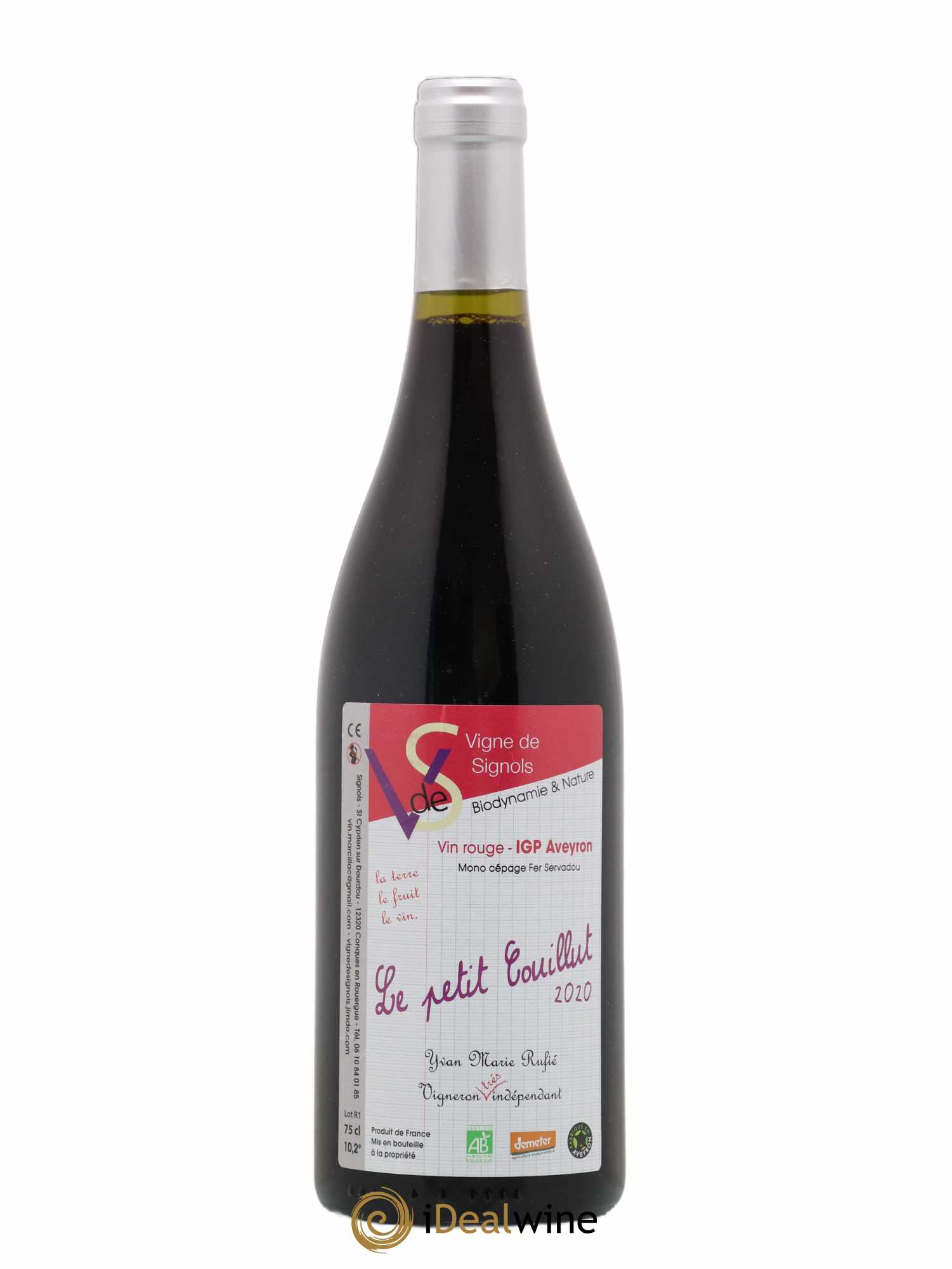 Sud-Ouest IGP Ayeron Les vignes de Signols Petit Couillet (sans prix de réserve) 2020 - Posten von 1 Flasche - 0