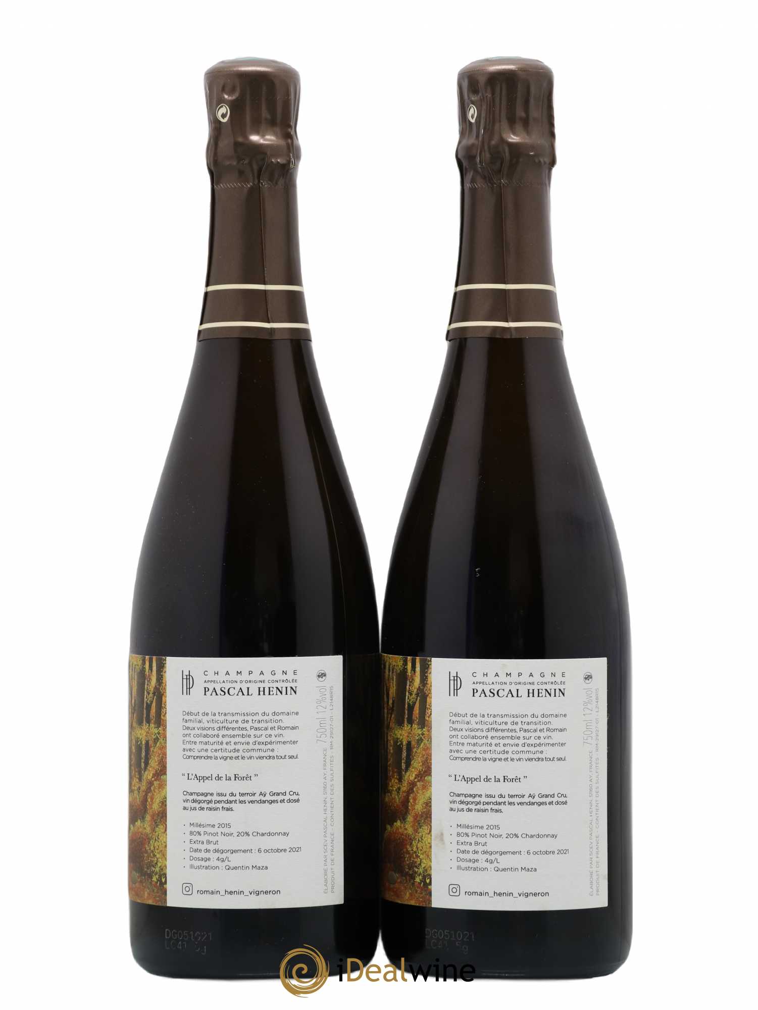 L'Appel de la Fôret Romain Henin Extra Brut  2015 - Lot de 2 bouteilles - 1