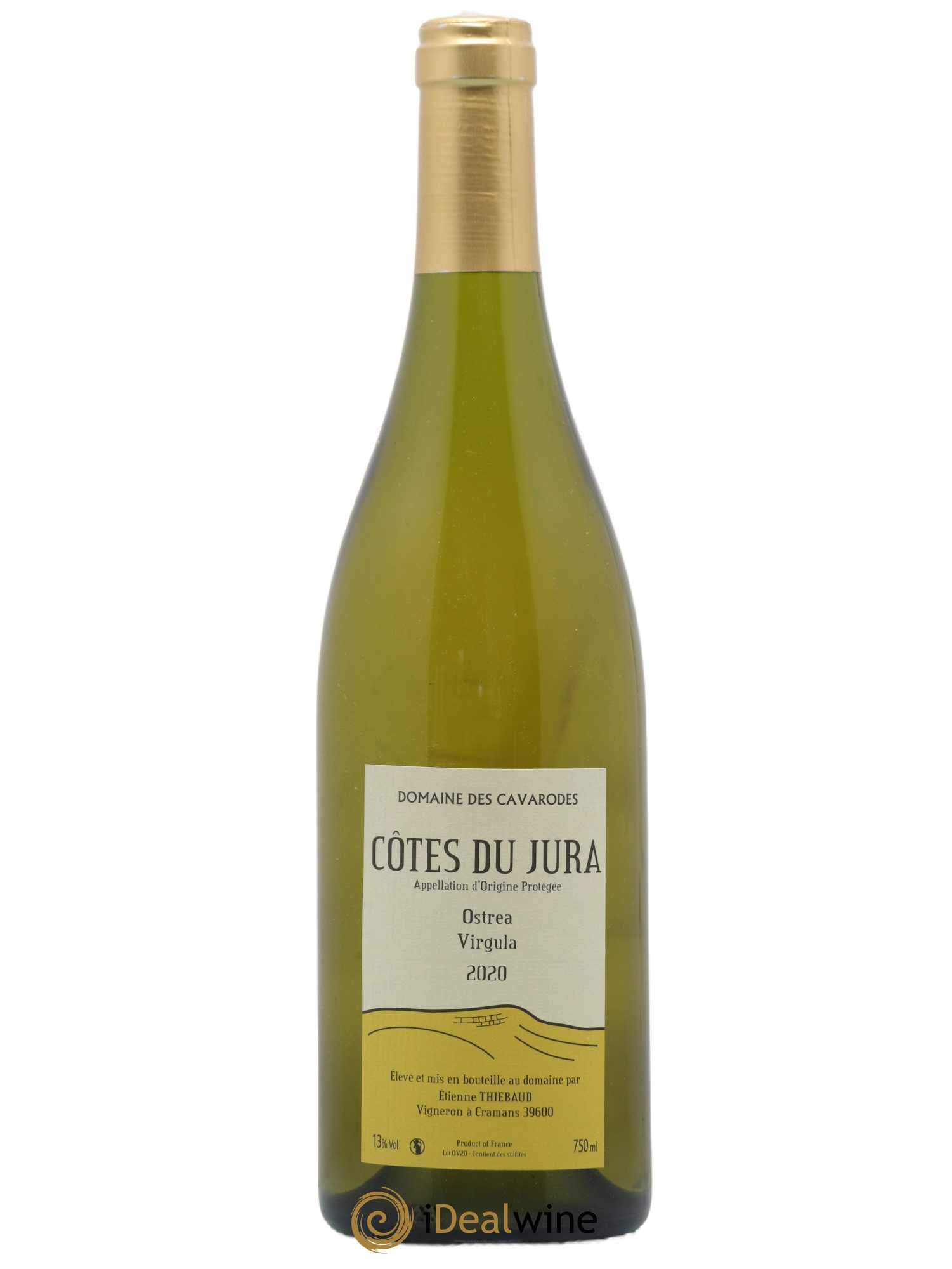 Côtes du Jura Ostrea Virgula Cavarodes (Domaine des) - Etienne Thiébaud 2020 - Lot de 1 bouteille - 0