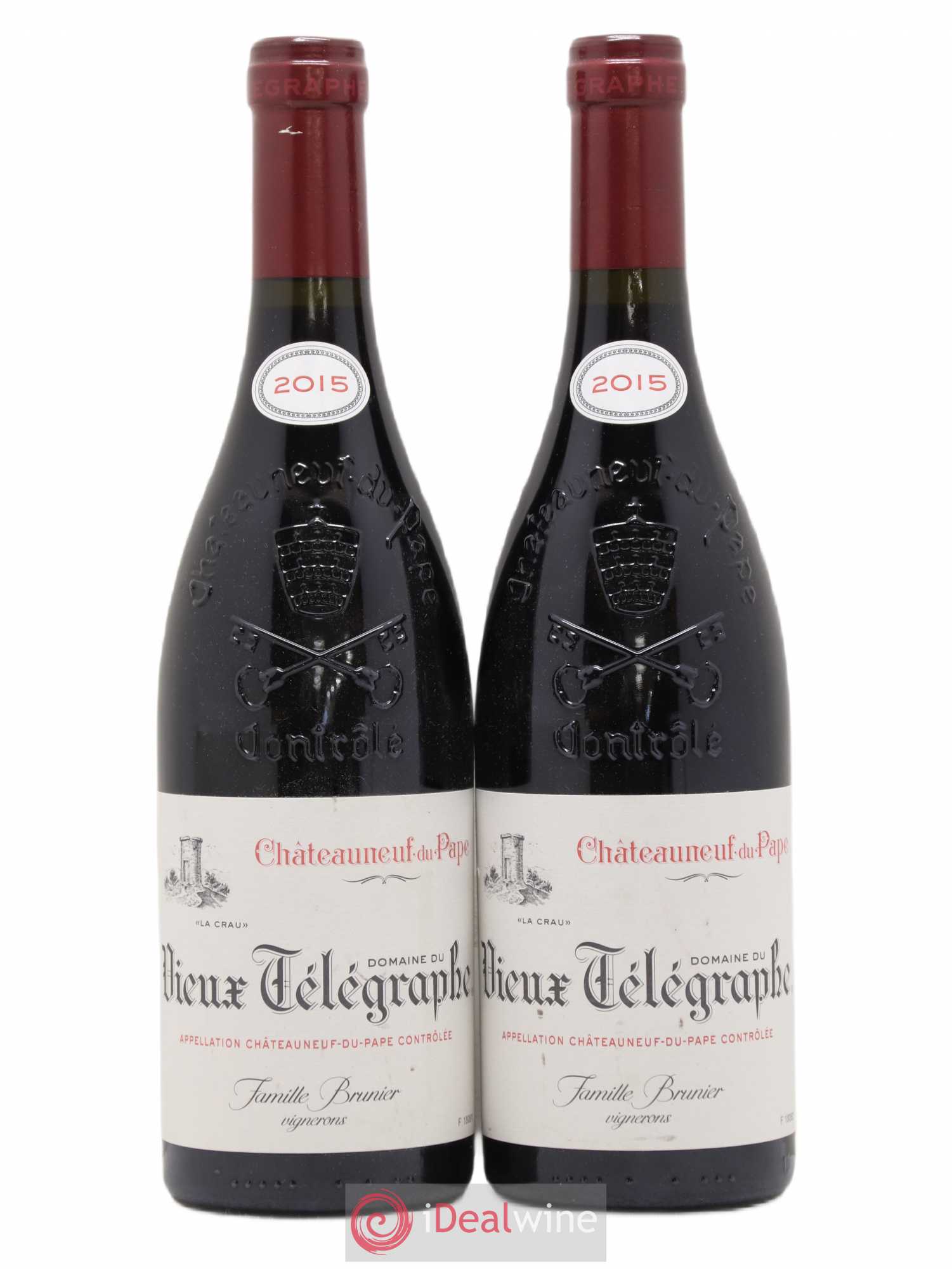 Châteauneuf-du-Pape Vieux Télégraphe (Domaine du) Vignobles Brunier 2015 - Lot de 2 bouteilles - 0