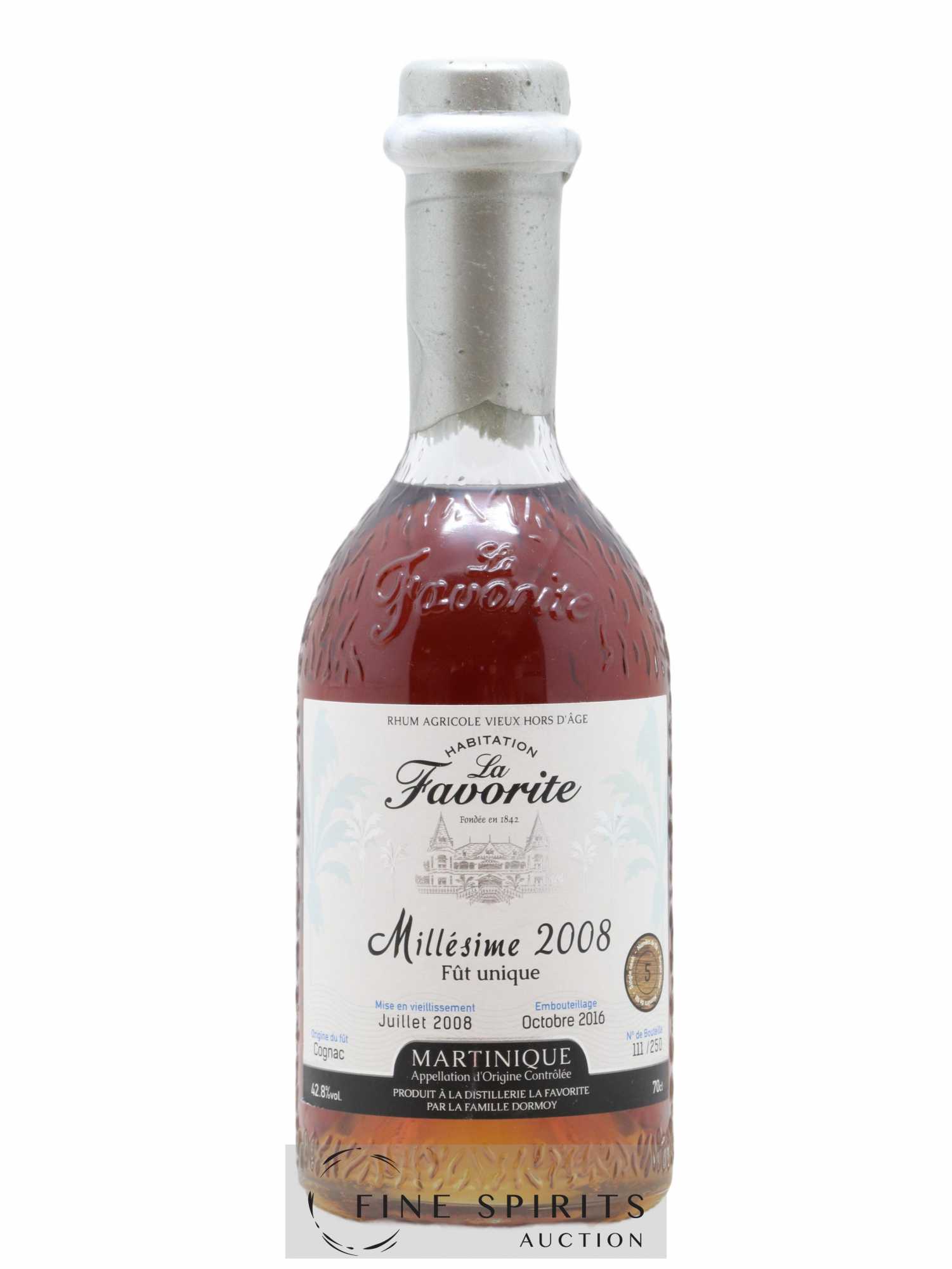 La Favorite 2008 Of. Cognac Single Cask n°5 - One of 250 - bottled 2016 - Lot de 1 bouteille - 1