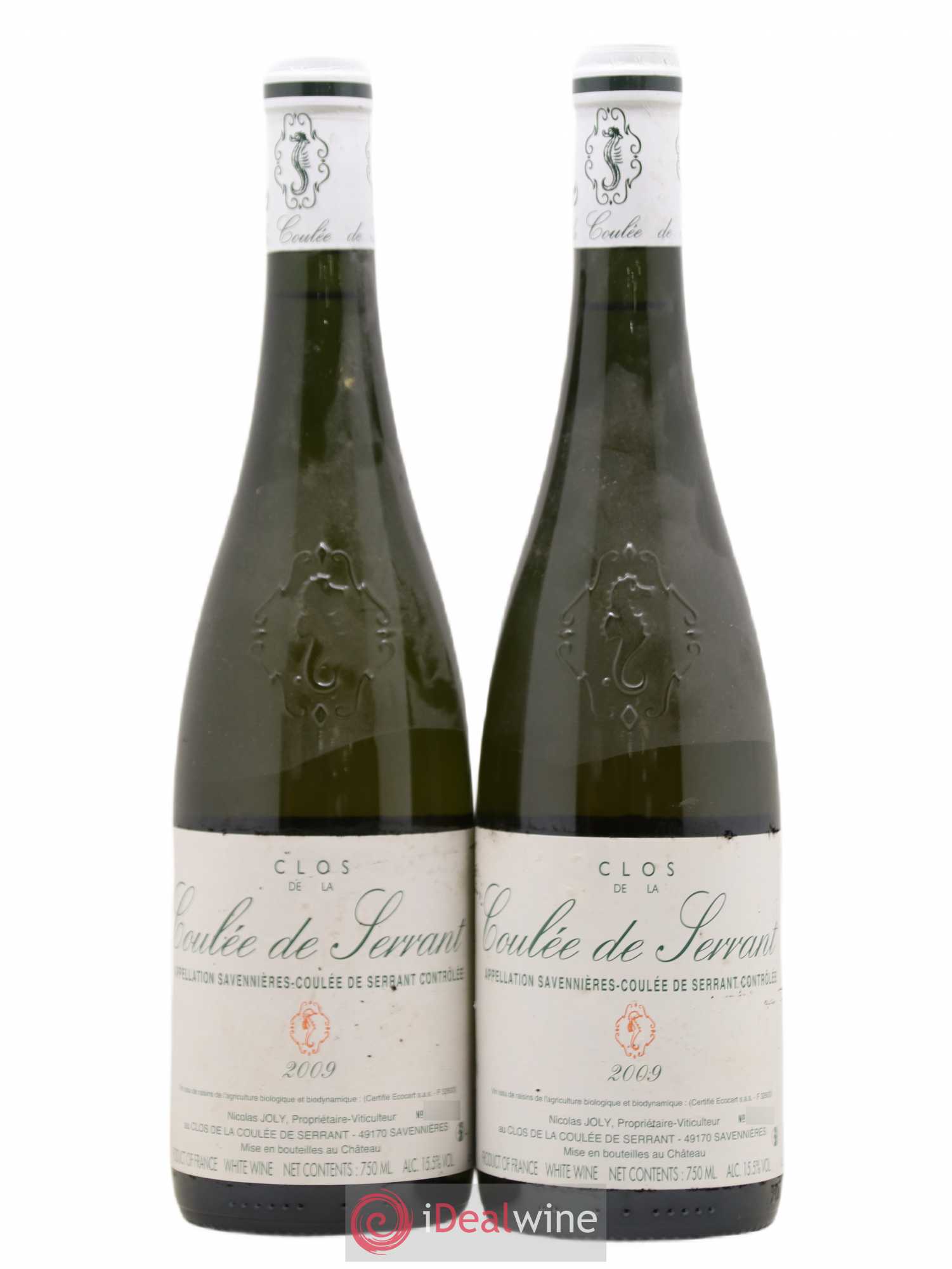 Savennières Clos de la Coulée de Serrant Vignobles de la Coulée de Serrant - Nicolas Joly 2009 - Lot de 2 bouteilles - 0