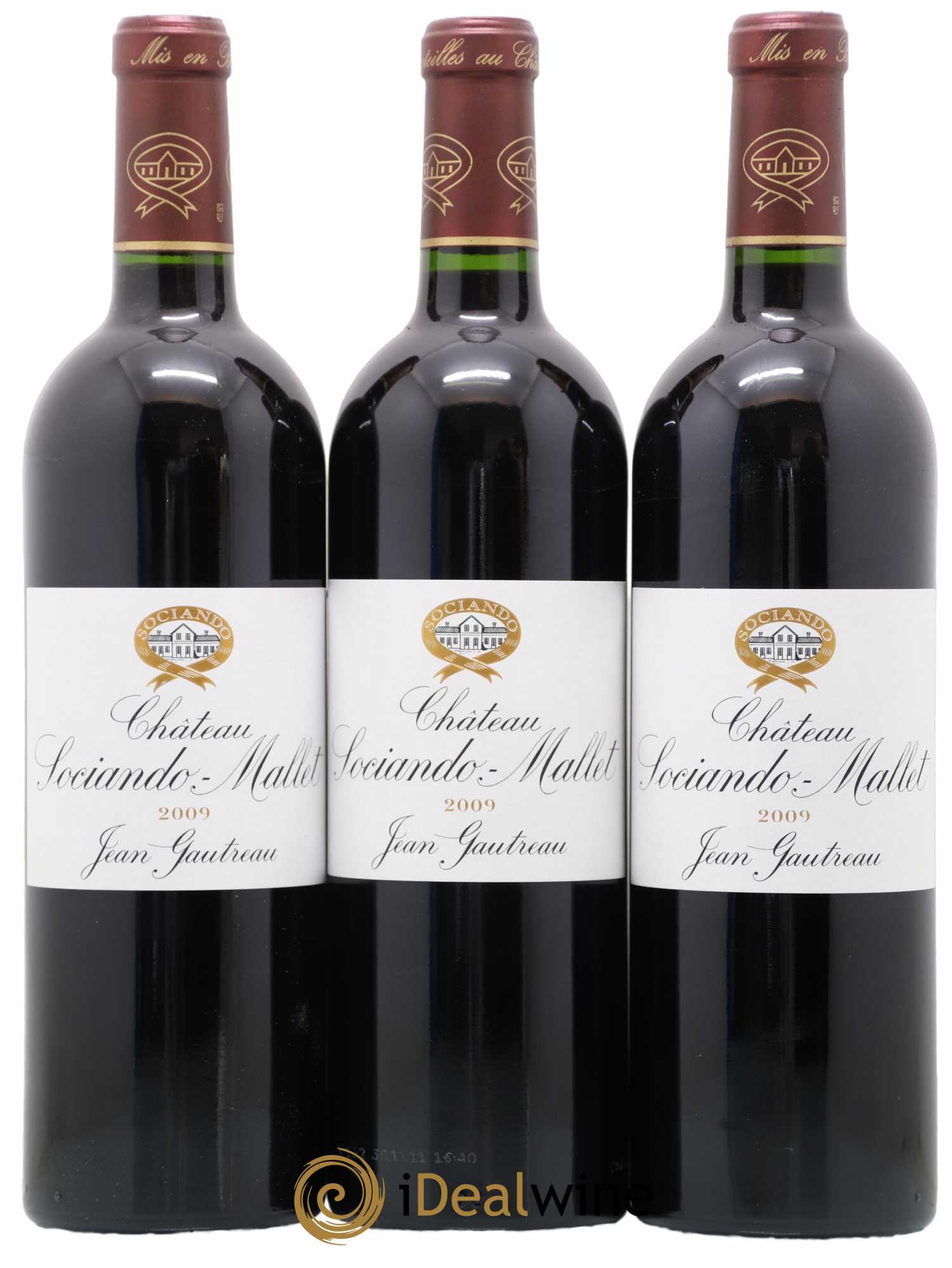 Château Sociando Mallet 2009 - Lot de 3 bouteilles - 0
