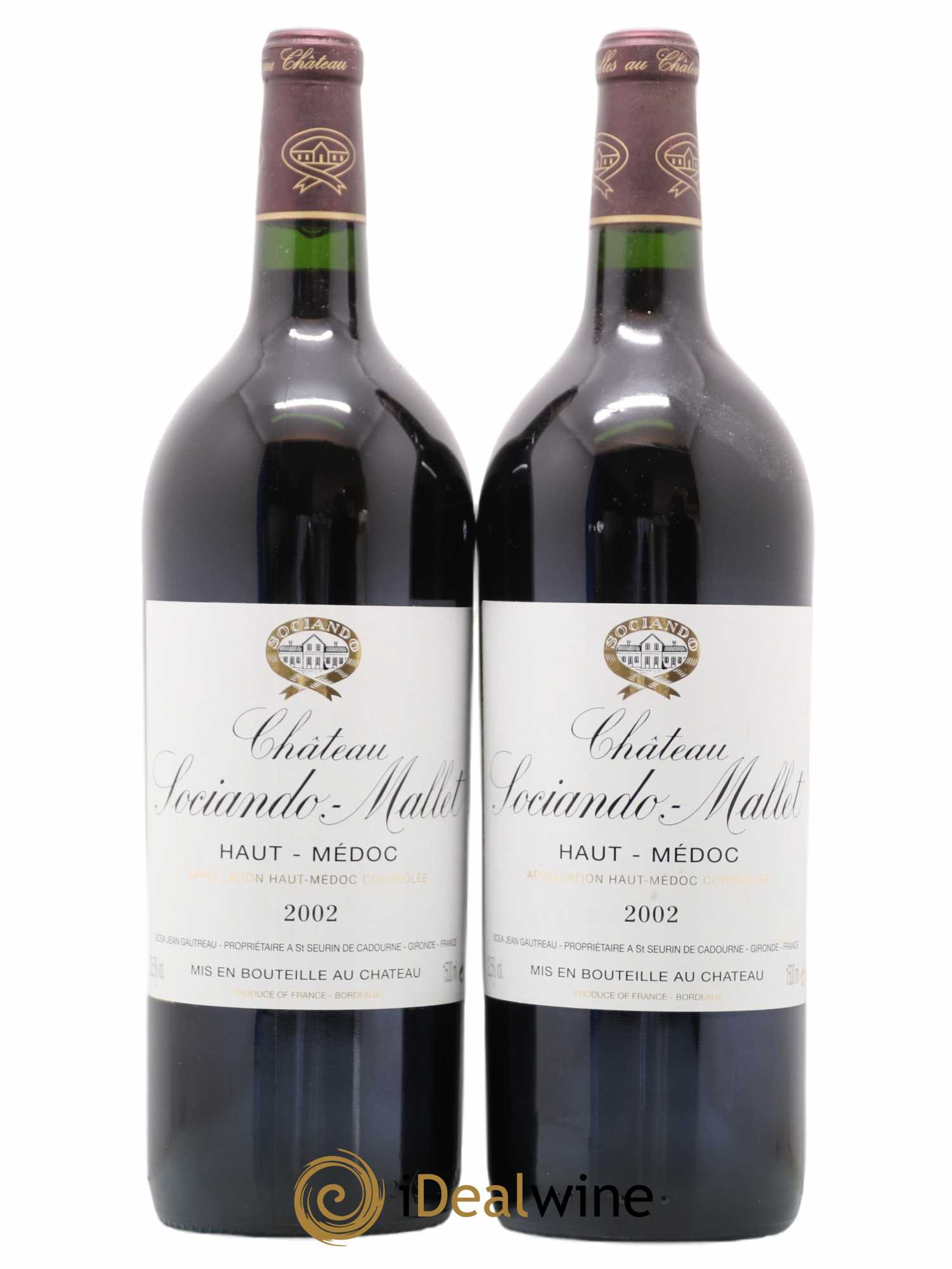 Château Sociando Mallet 2002 - Lot de 2 magnums - 0