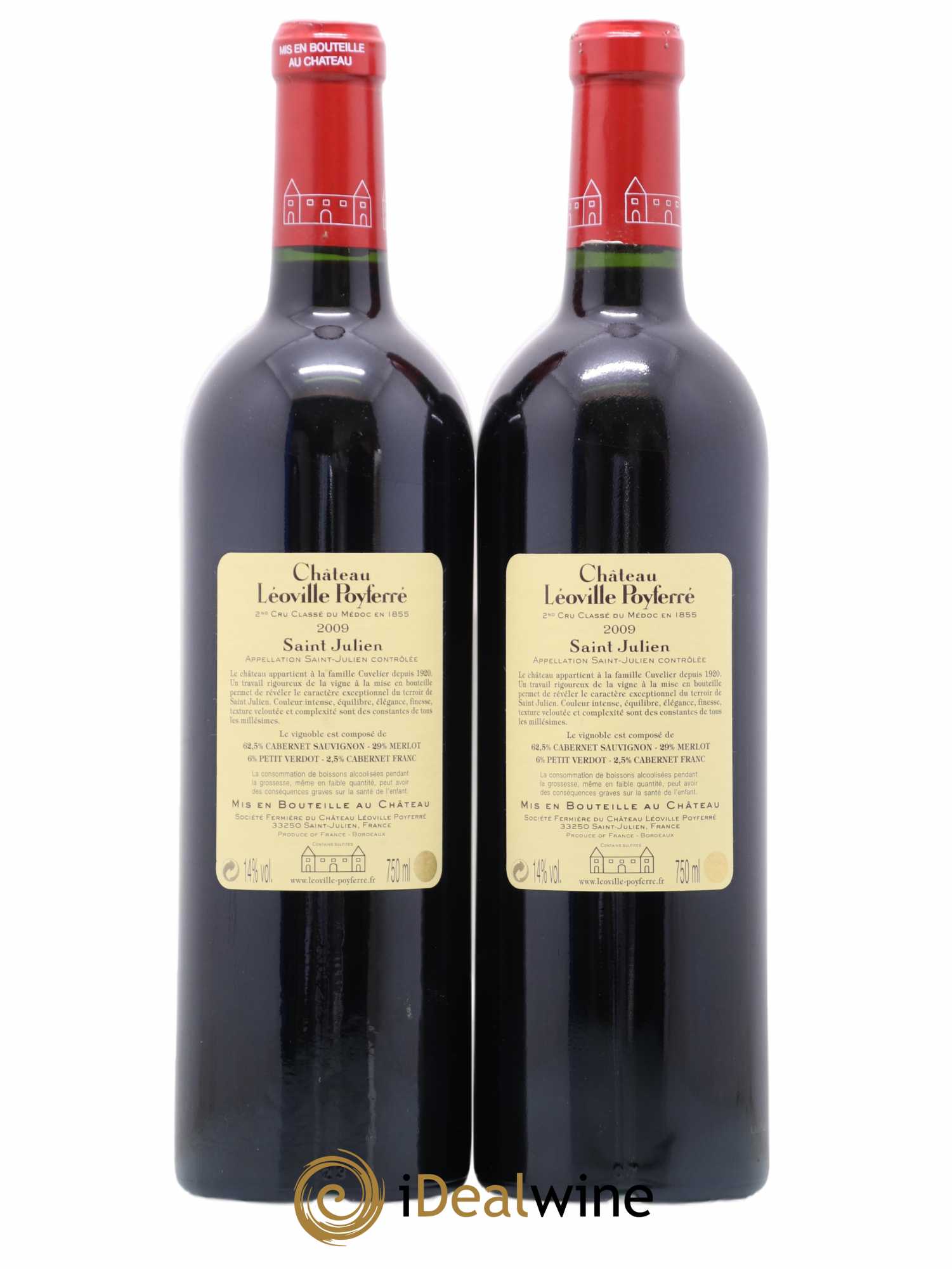 Château Léoville Poyferré 2ème Grand Cru Classé 2009 - Lot de 2 bouteilles - 1
