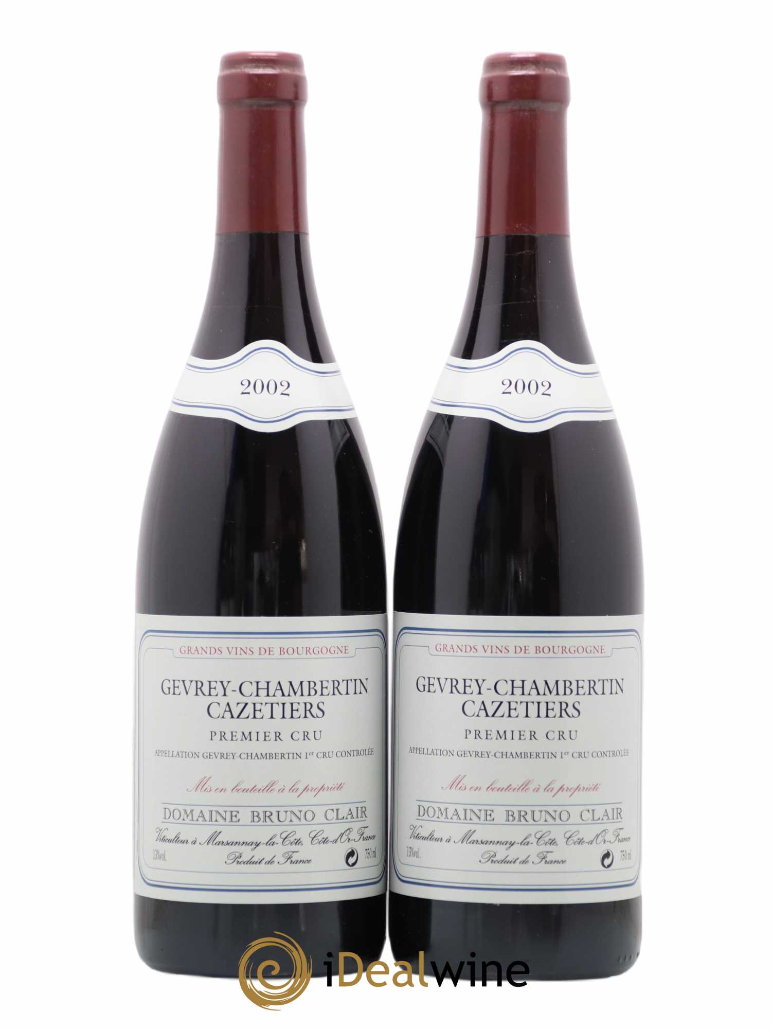 Gevrey-Chambertin 1er Cru Les Cazetiers Bruno Clair (Domaine) 2002 - Lot de 2 bouteilles - 0