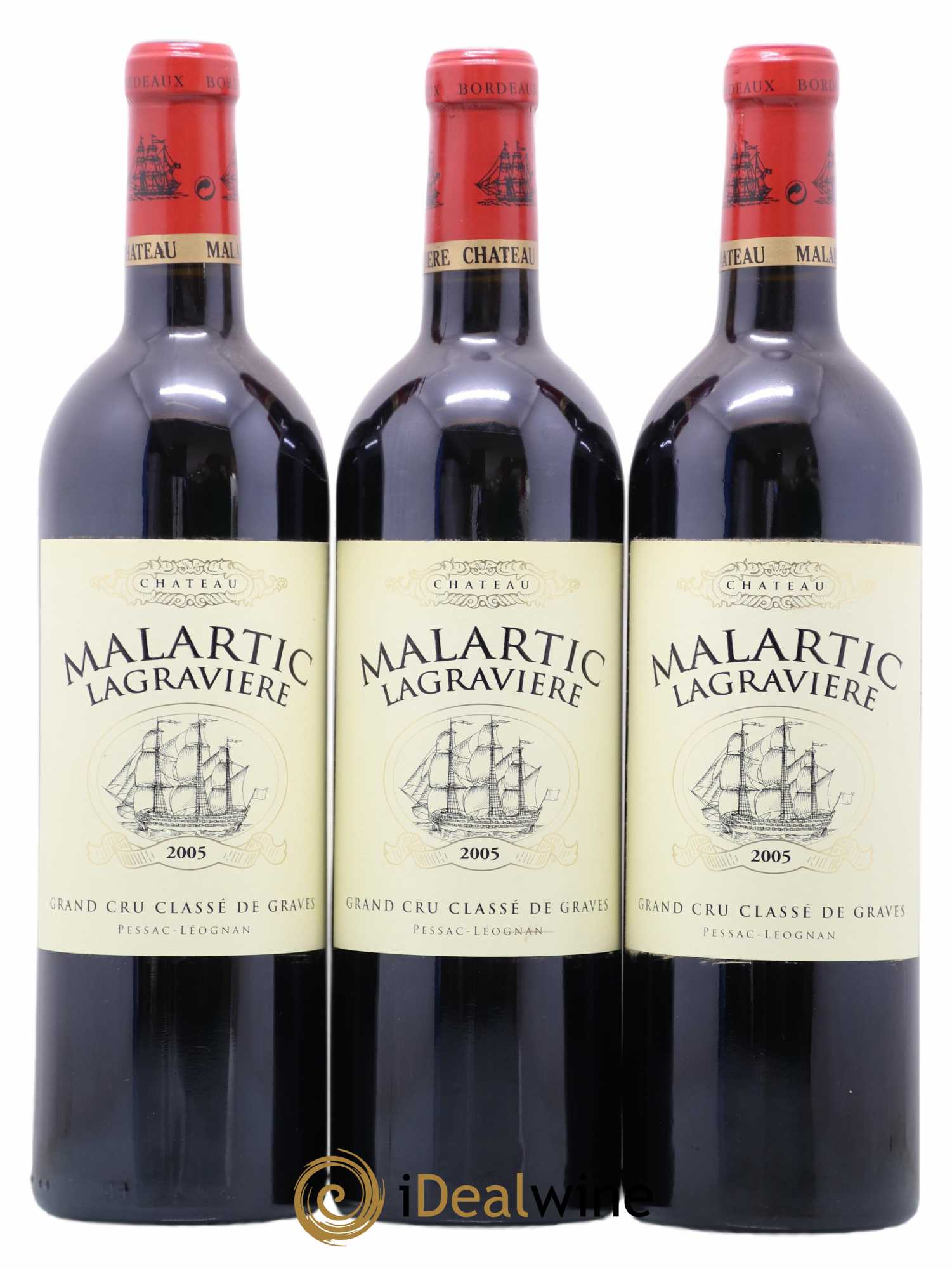 Château Malartic-Lagravière Cru Classé de Graves 2005 - Lot de 3 bouteilles - 0