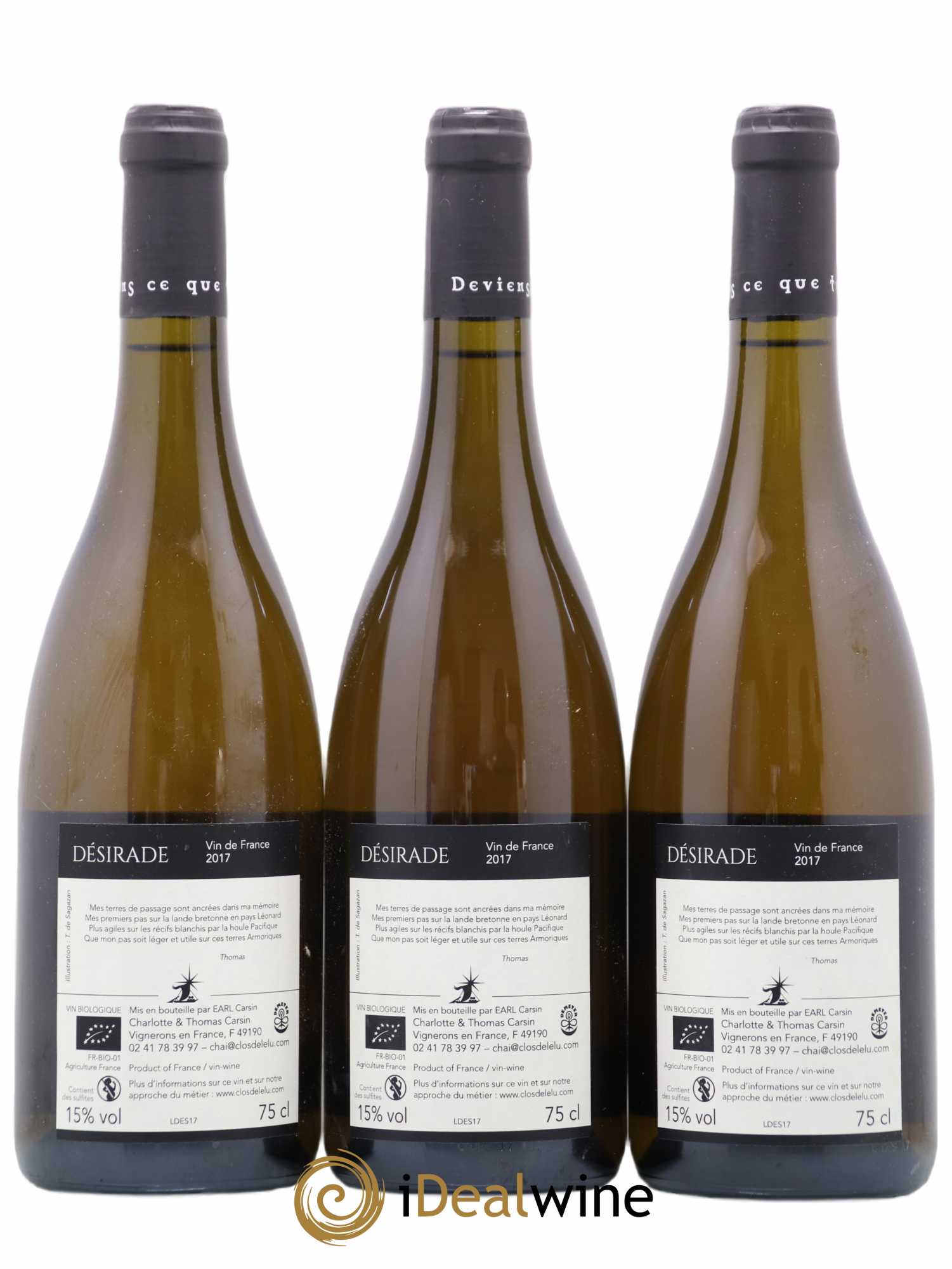 Vin de France Desirade Clos de l'Elu 2017 - Posten von 3 Flaschen - 1