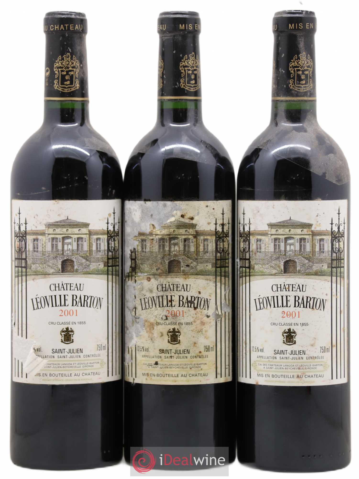 Château Léoville Barton 2ème Grand Cru Classé 2001 - Lot de 3 bouteilles - 0