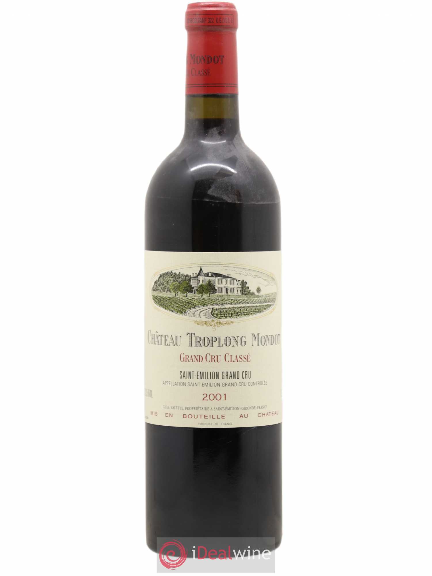 Château Troplong Mondot 1er Grand Cru Classé B 2001 - Lot de 1 bouteille - 0