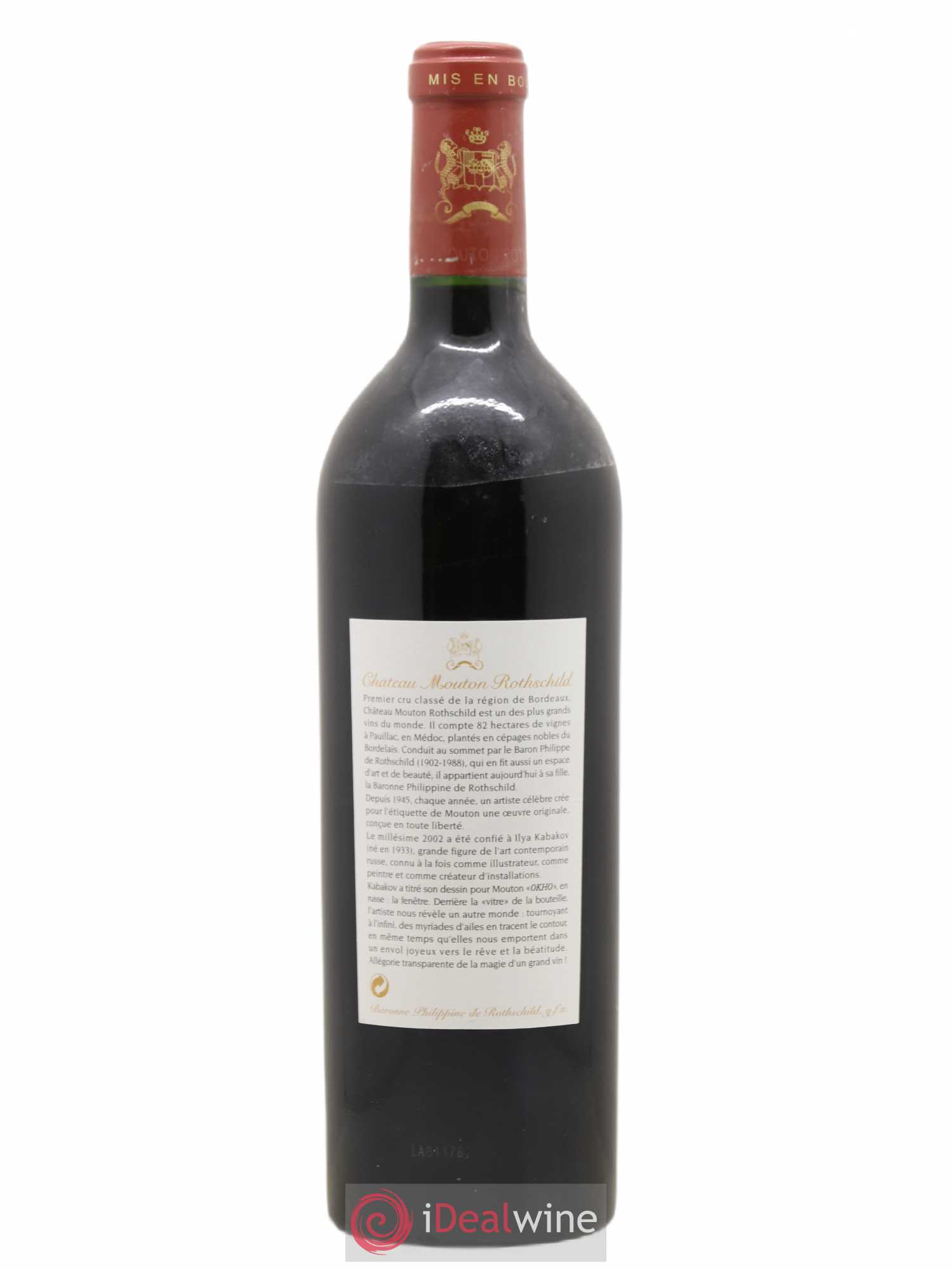 Château Mouton Rothschild 1er Grand Cru Classé 2002 - Lot de 1 bouteille - 1