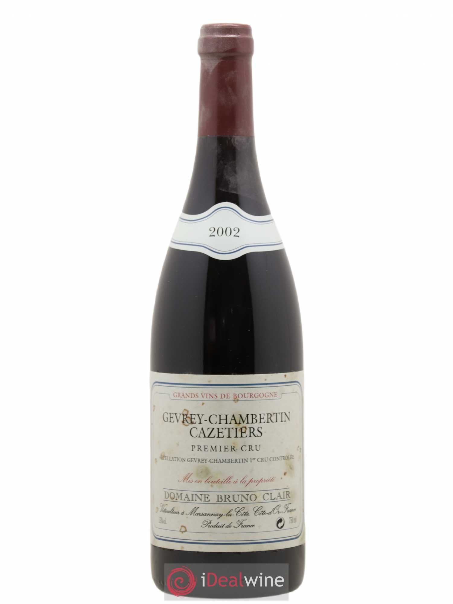 Gevrey-Chambertin 1er Cru Les Cazetiers Bruno Clair (Domaine) 2002 - Lot de 1 bouteille - 0
