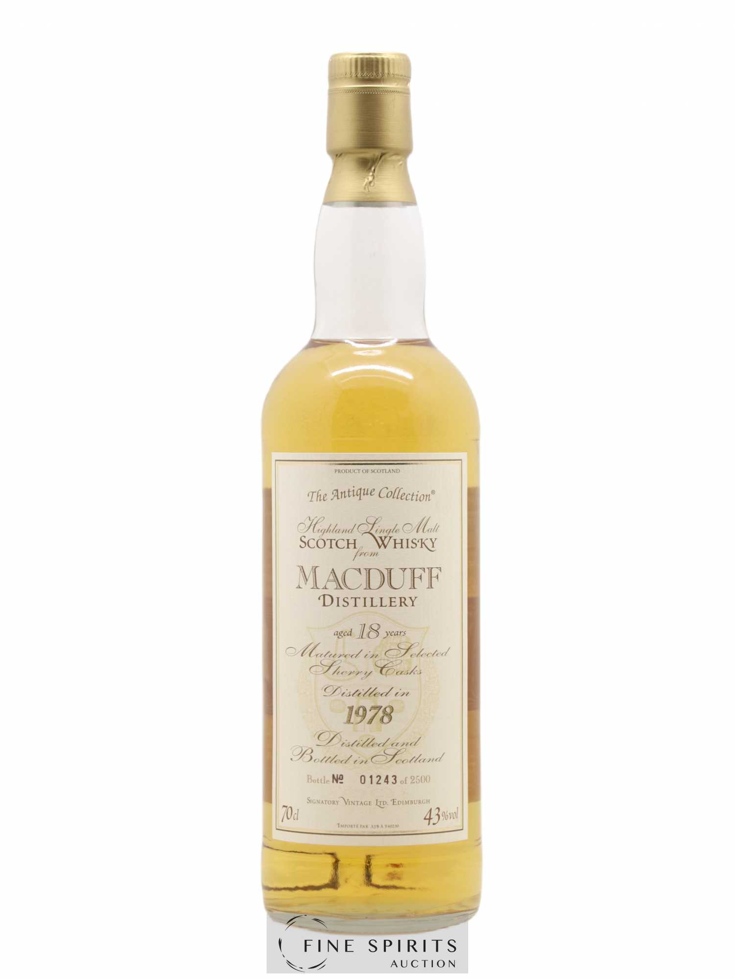 Macduff 18 years 1978 Signatory Vintage Sherry Casks - One of 2500 - bottled 1997 The Antique Collection - Lot de 1 bouteille - 1