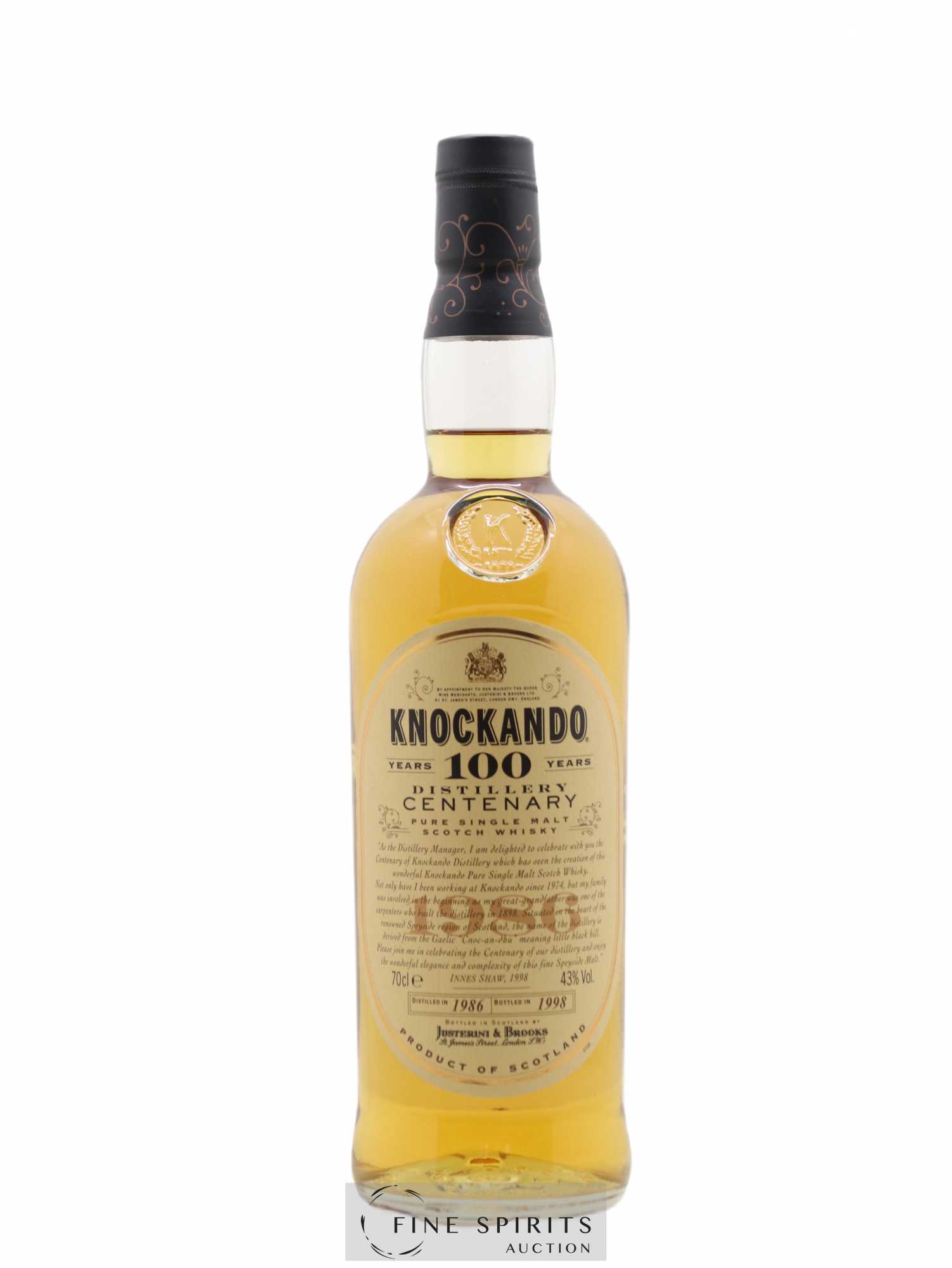 Knockando 1986 Of. 100 Years Distillery Centenary bottled 1998 - Lot of 1 bottle - 1