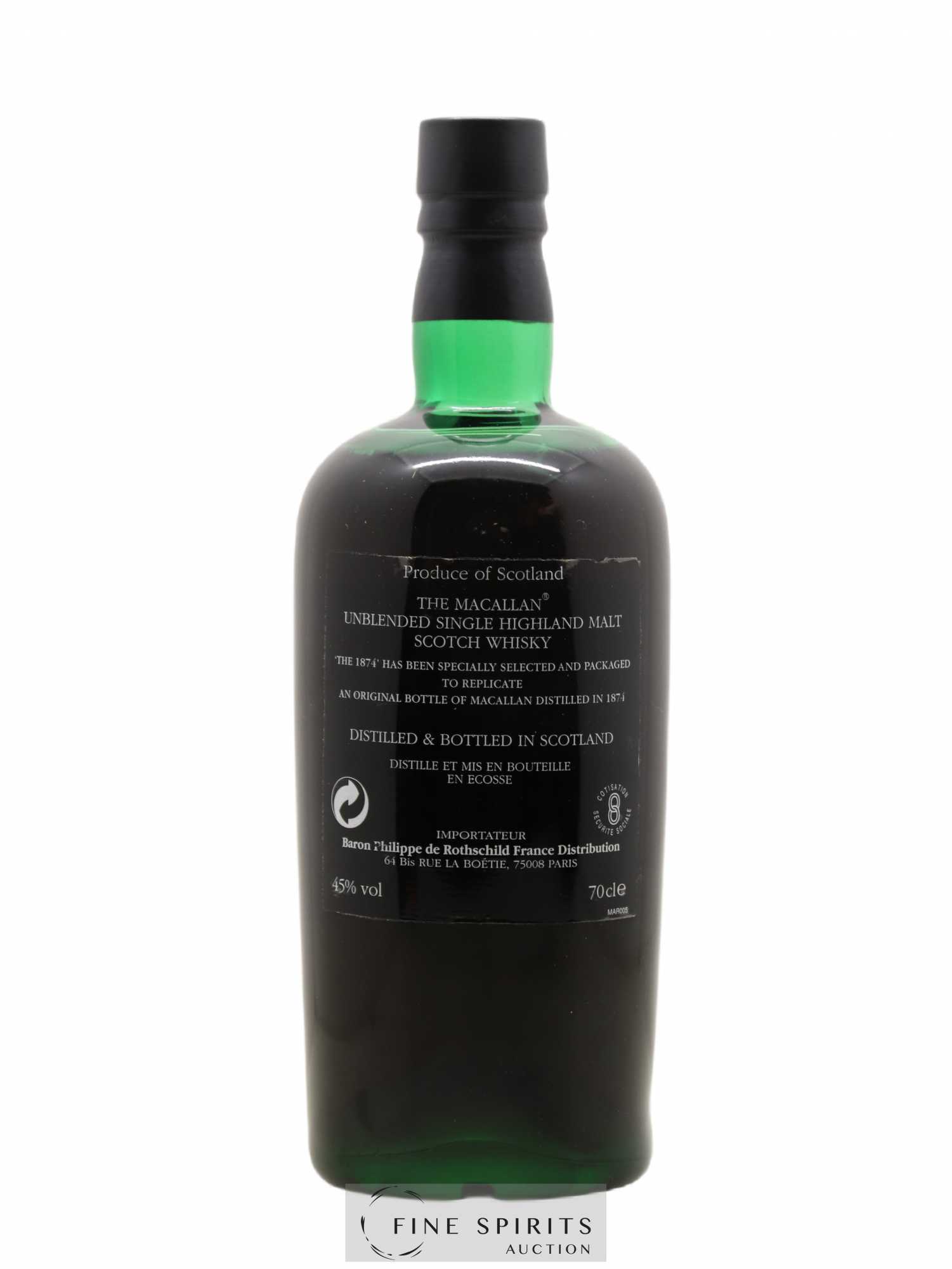 Macallan (The) 1874 Of. Replique 1874 - Lot de 1 bouteille - 2