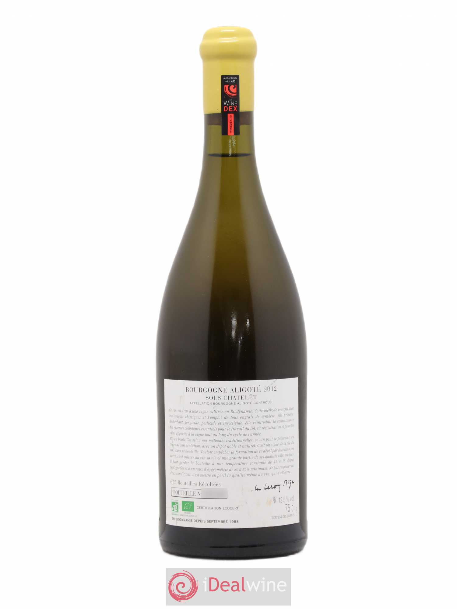 Bourgogne Aligoté Sous Chatelet d'Auvenay (Domaine) 2012 - Lot de 1 bouteille - 1