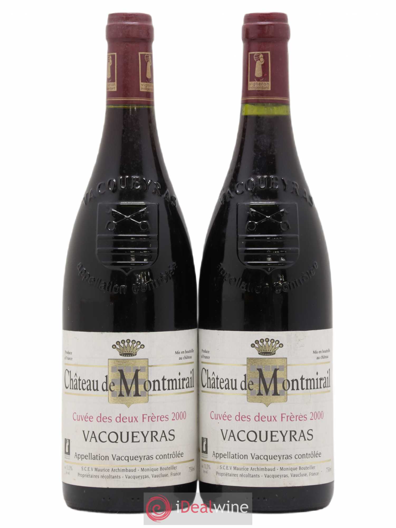 Vacqueyras Cuvée des Deux Frères Château de Montmirail 2000 - Posten von 2 Flaschen - 0