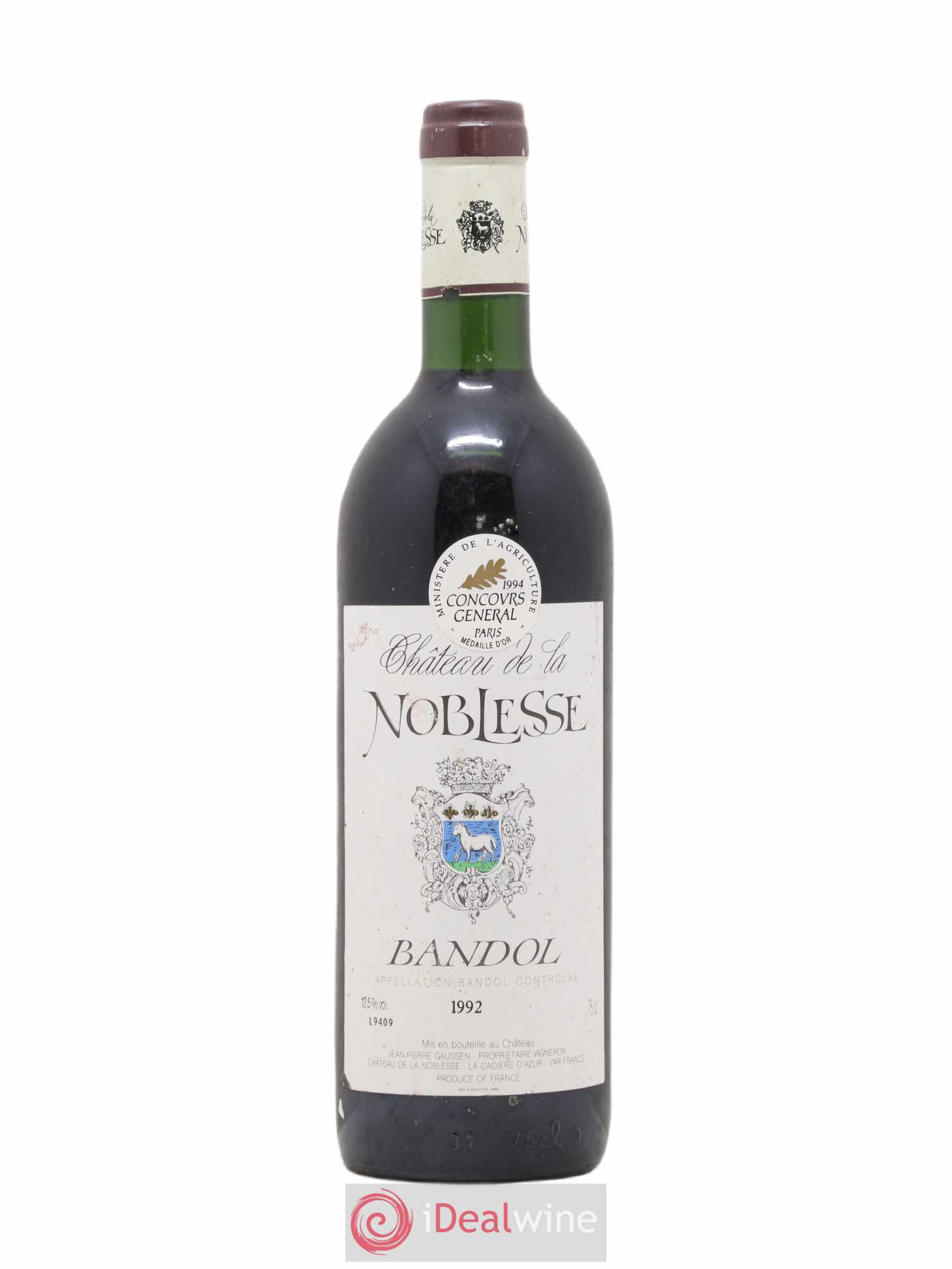 Bandol Château de la Noblesse Gaussen 1992 - Lot de 1 bouteille - 0