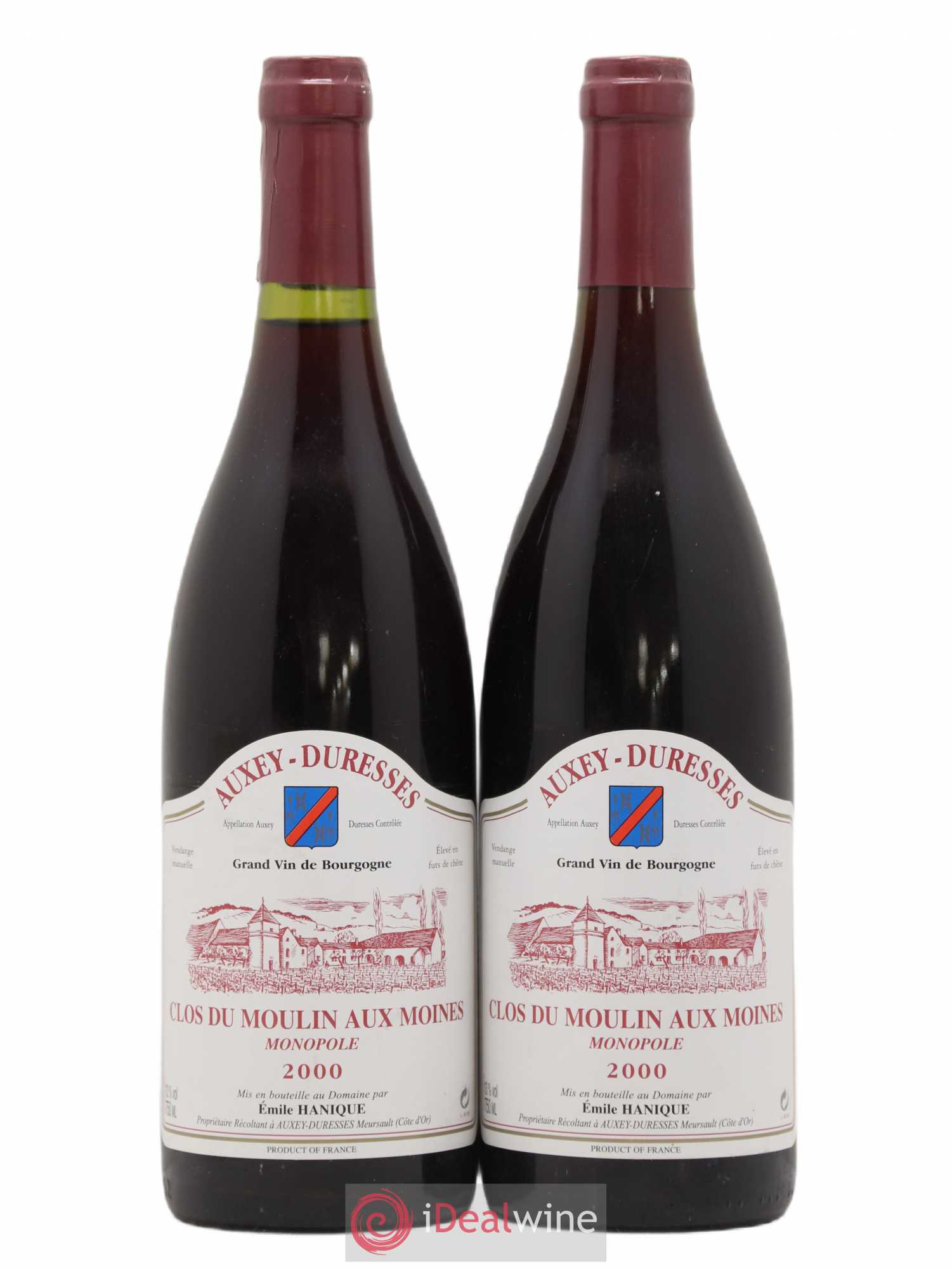 Auxey-Duresses Clos du Moulin aux Moines Hanique 2000 - Posten von 2 Flaschen - 0
