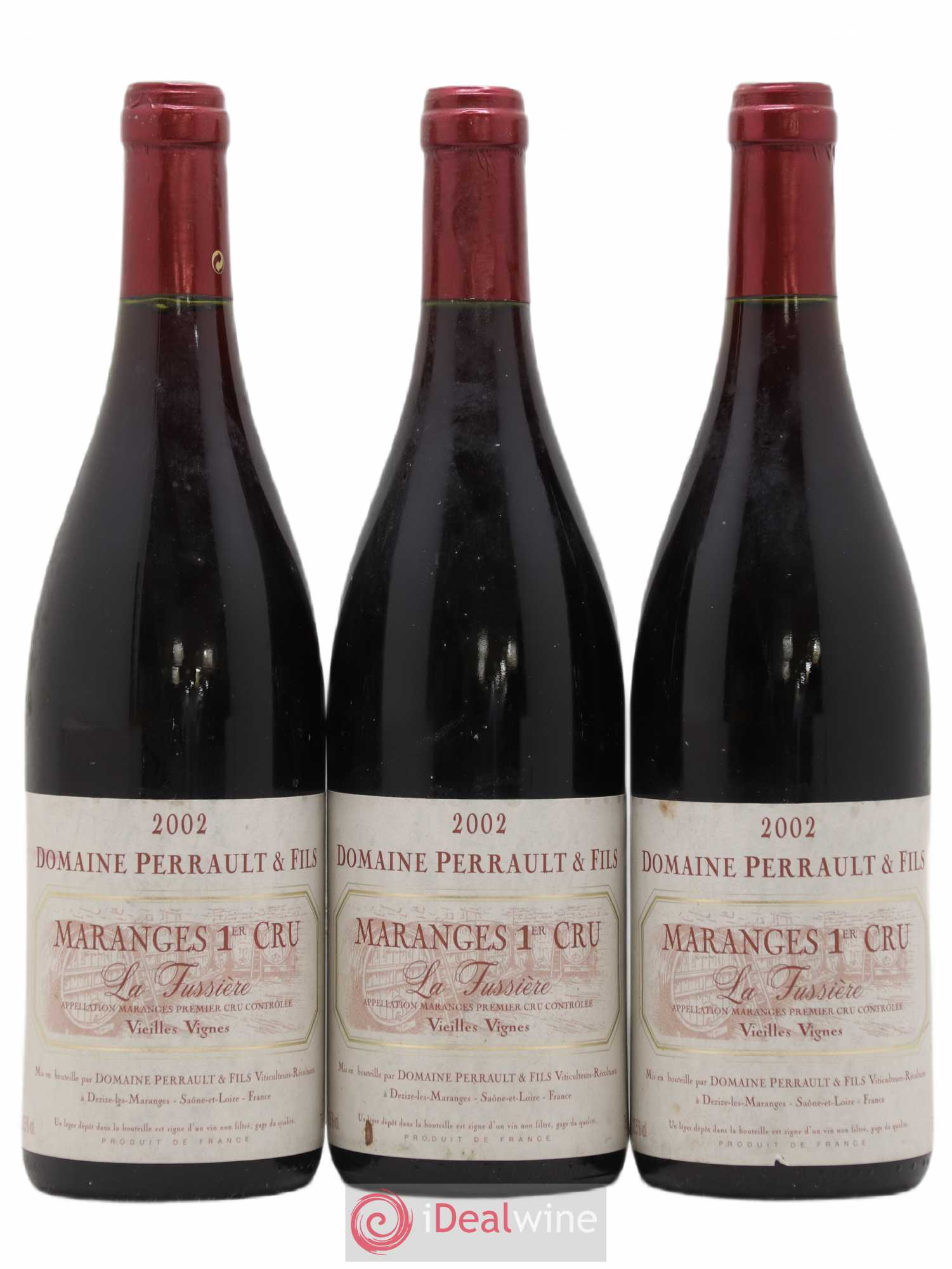 Maranges 1er Cru La Fussière vieilles vignes Perrault 2002 - Posten von 3 Flaschen - 0