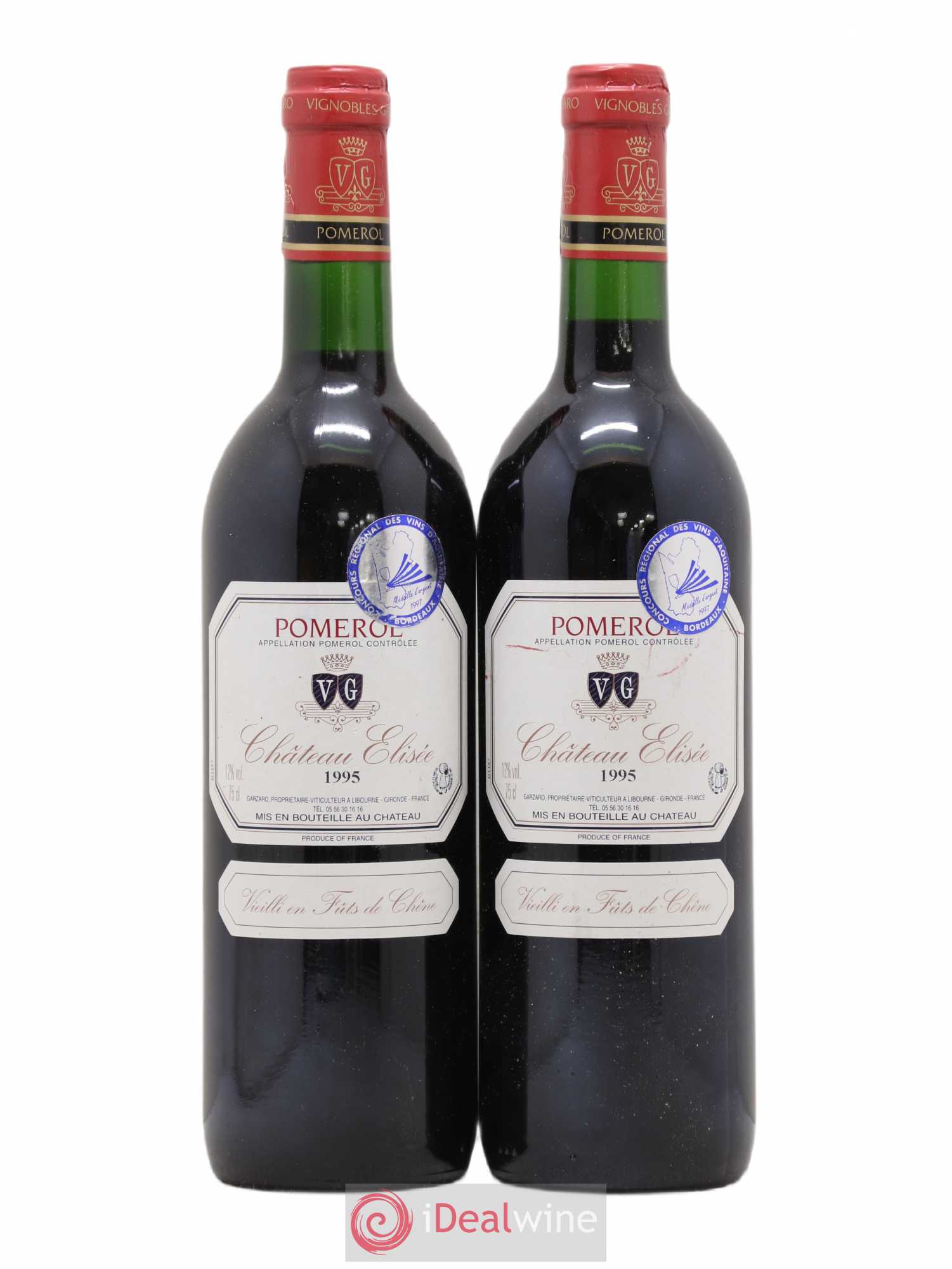 Pomerol Château Elisée 1995 - Lot de 2 bouteilles - 0
