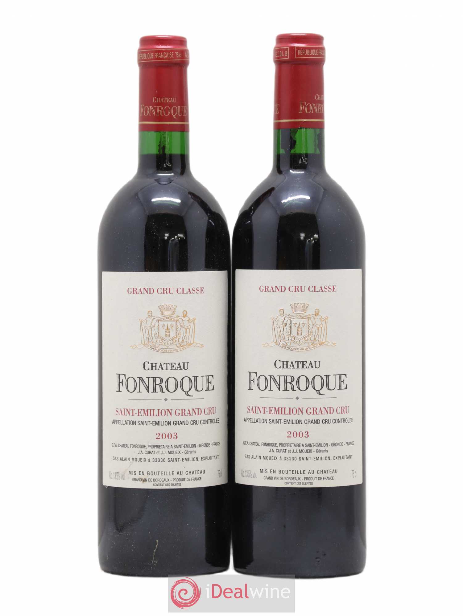 Château Fonroque Grand Cru Classé 2003 - Lot de 2 bouteilles - 0