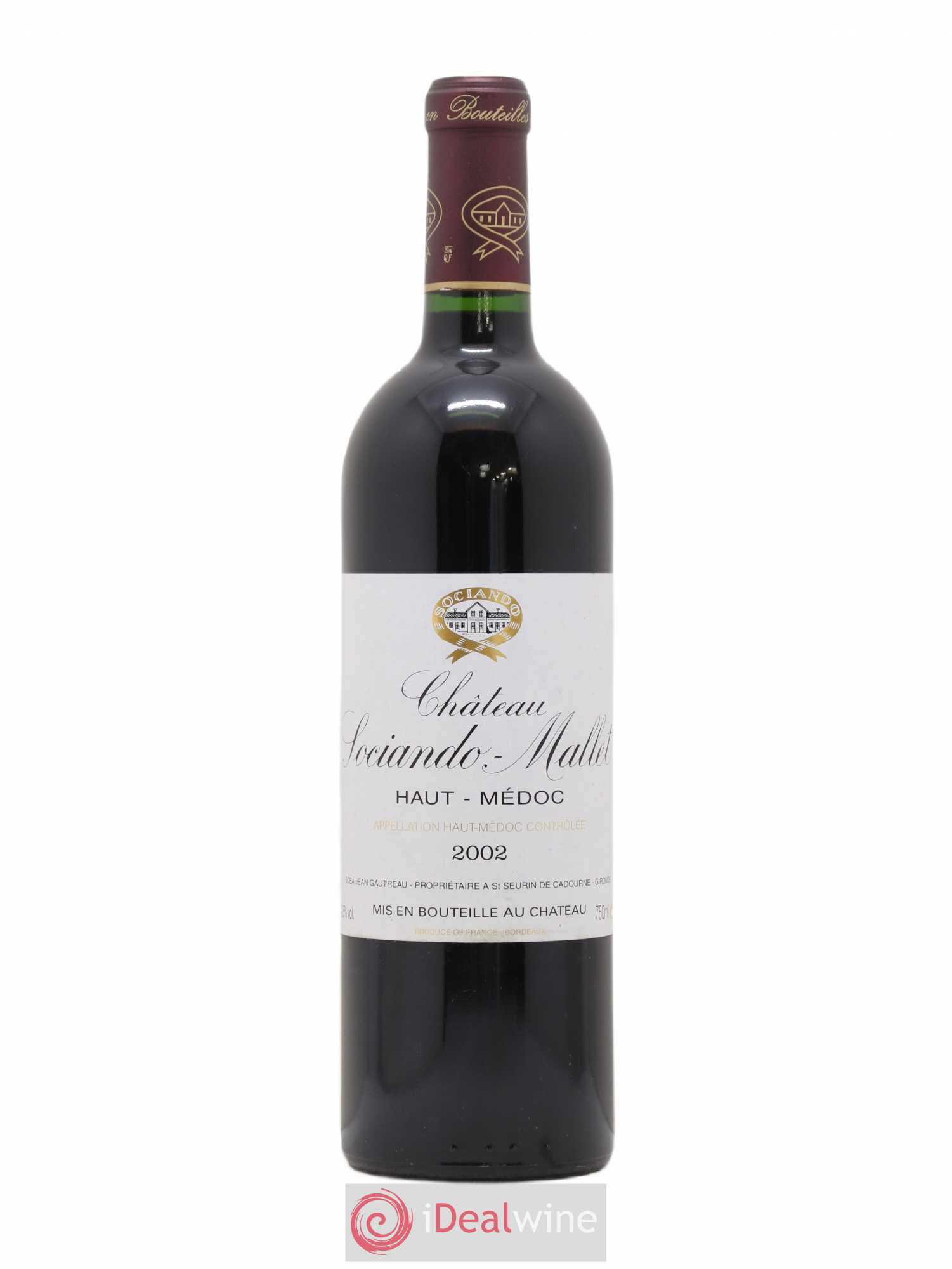 Château Sociando Mallet 2002 - Lot de 1 bouteille - 0
