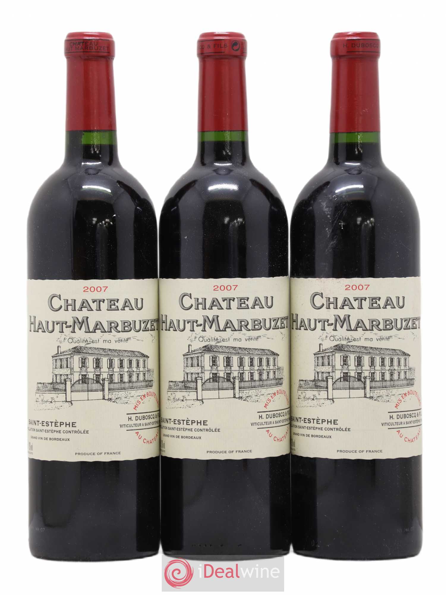 Château Haut Marbuzet 2007 - Lot de 3 bouteilles - 0