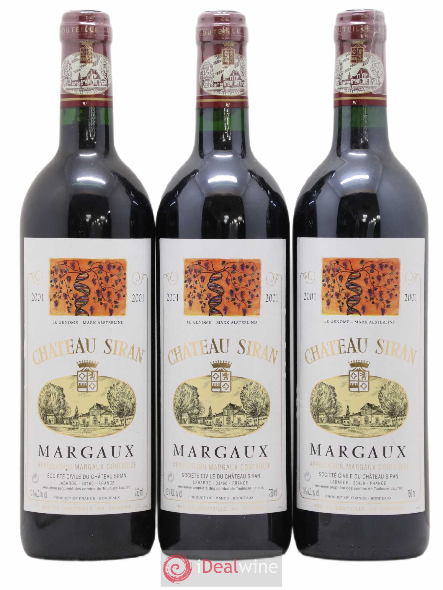 Château Siran 2001 - Lot de 3 bouteilles - 0