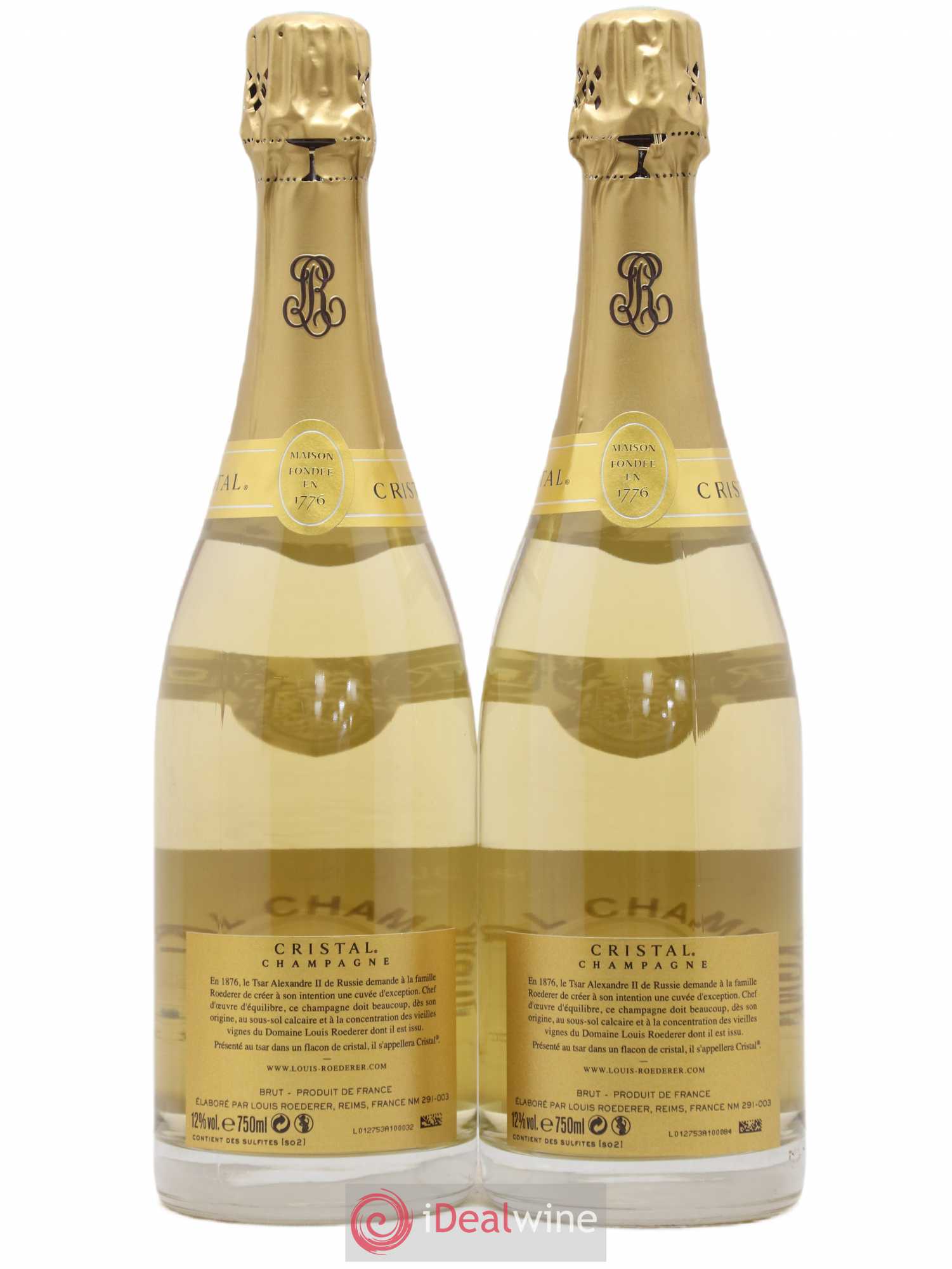 Cristal Louis Roederer 2008 - Lot de 2 bouteilles - 1