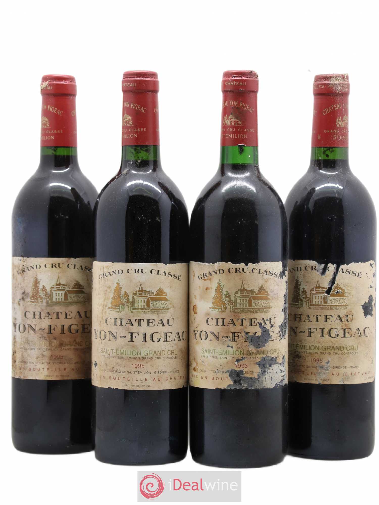 Château Yon Figeac Grand Cru Classé 1995 - Lot de 4 bouteilles - 0