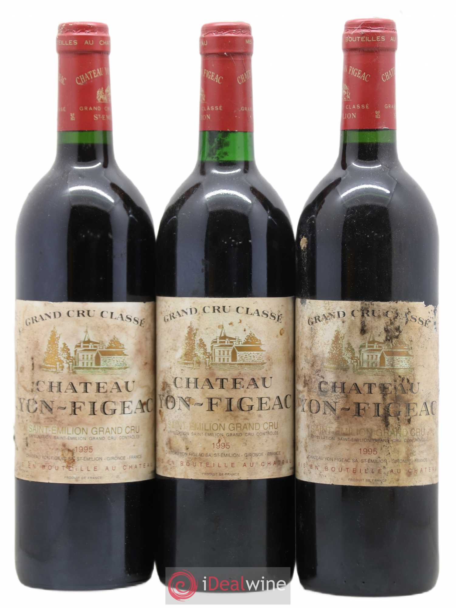 Château Yon Figeac Grand Cru Classé 1995 - Lot de 3 bouteilles - 0
