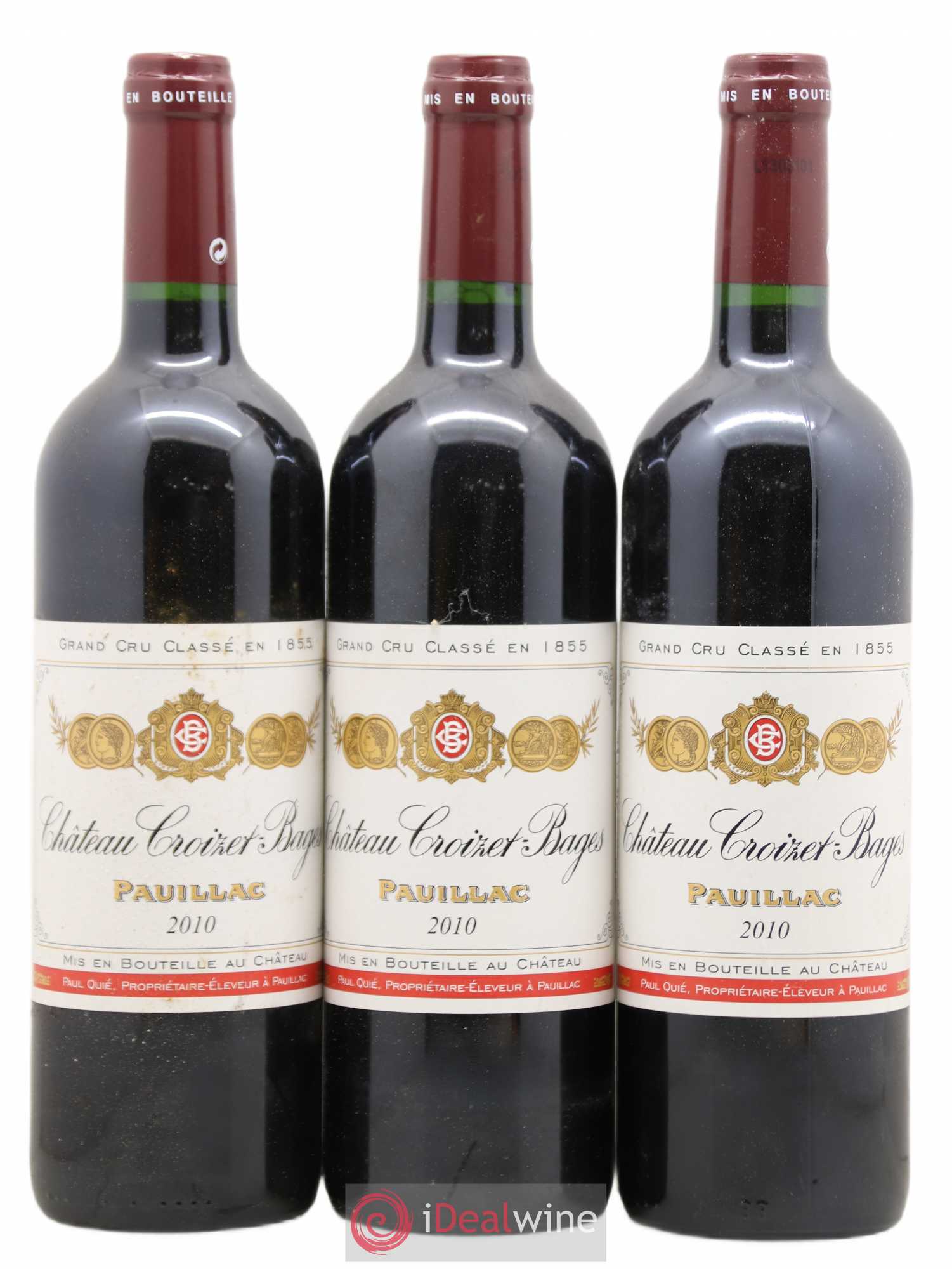Château Croizet Bages 5ème Grand Cru Classé 2010 - Lot de 3 bouteilles - 0