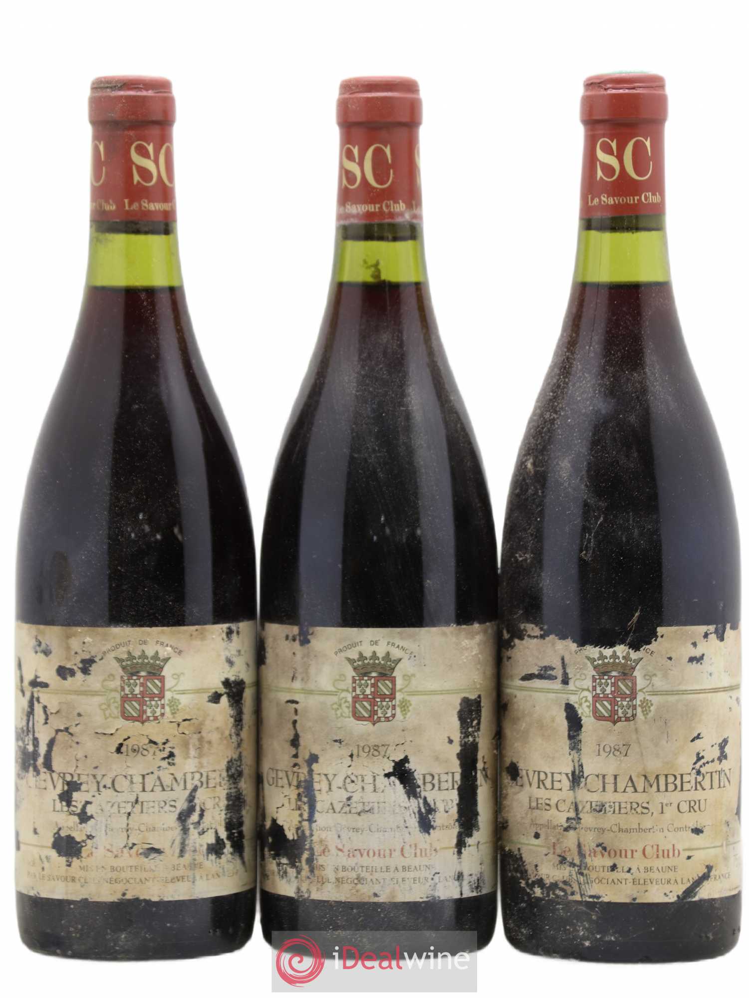Gevrey-Chambertin 1er Cru Les Cazetiers Le Savour Club 1987 - Posten von 3 Flaschen - 0