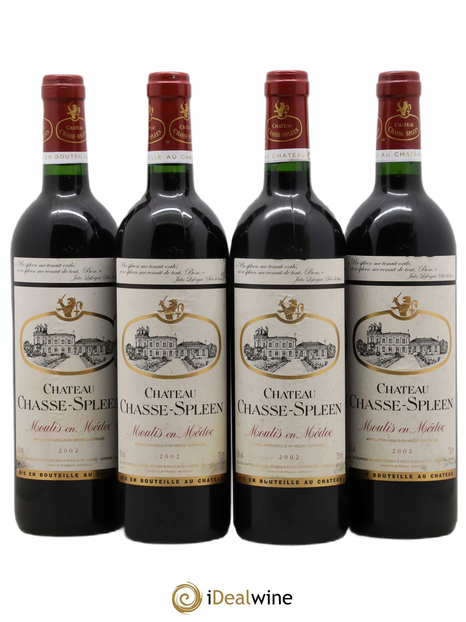 Château Chasse Spleen 2002 - Lot de 4 bouteilles - 0