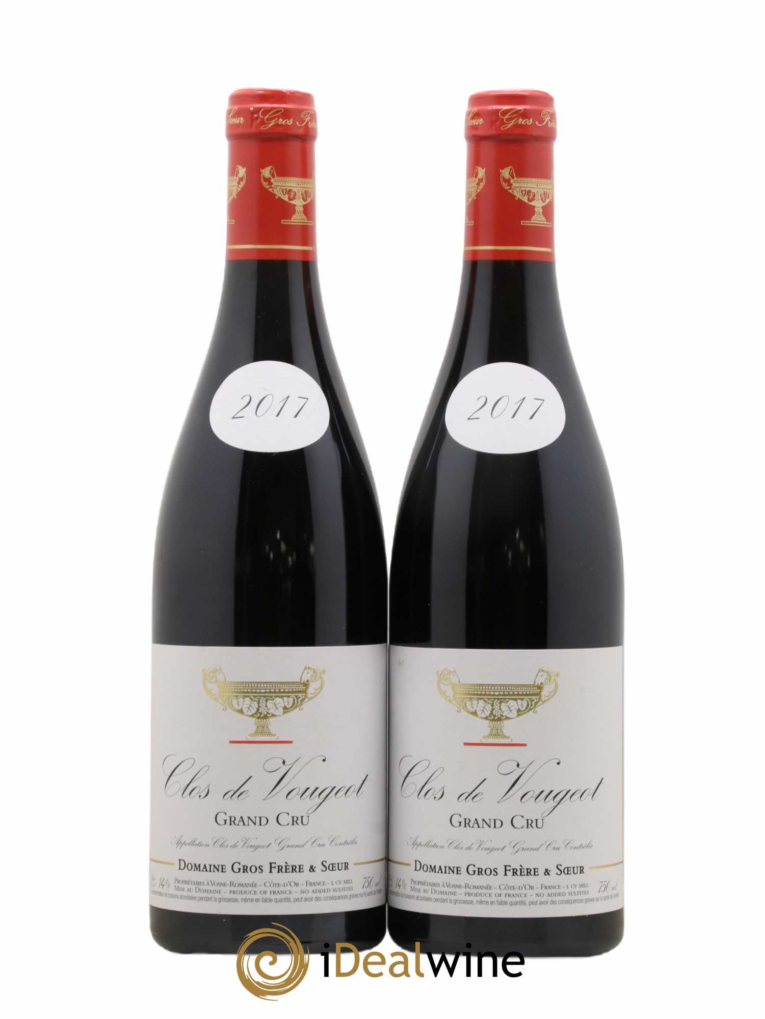 Clos de Vougeot Grand Cru Gros Frère & Soeur 2017 - Lot de 2 bouteilles - 0