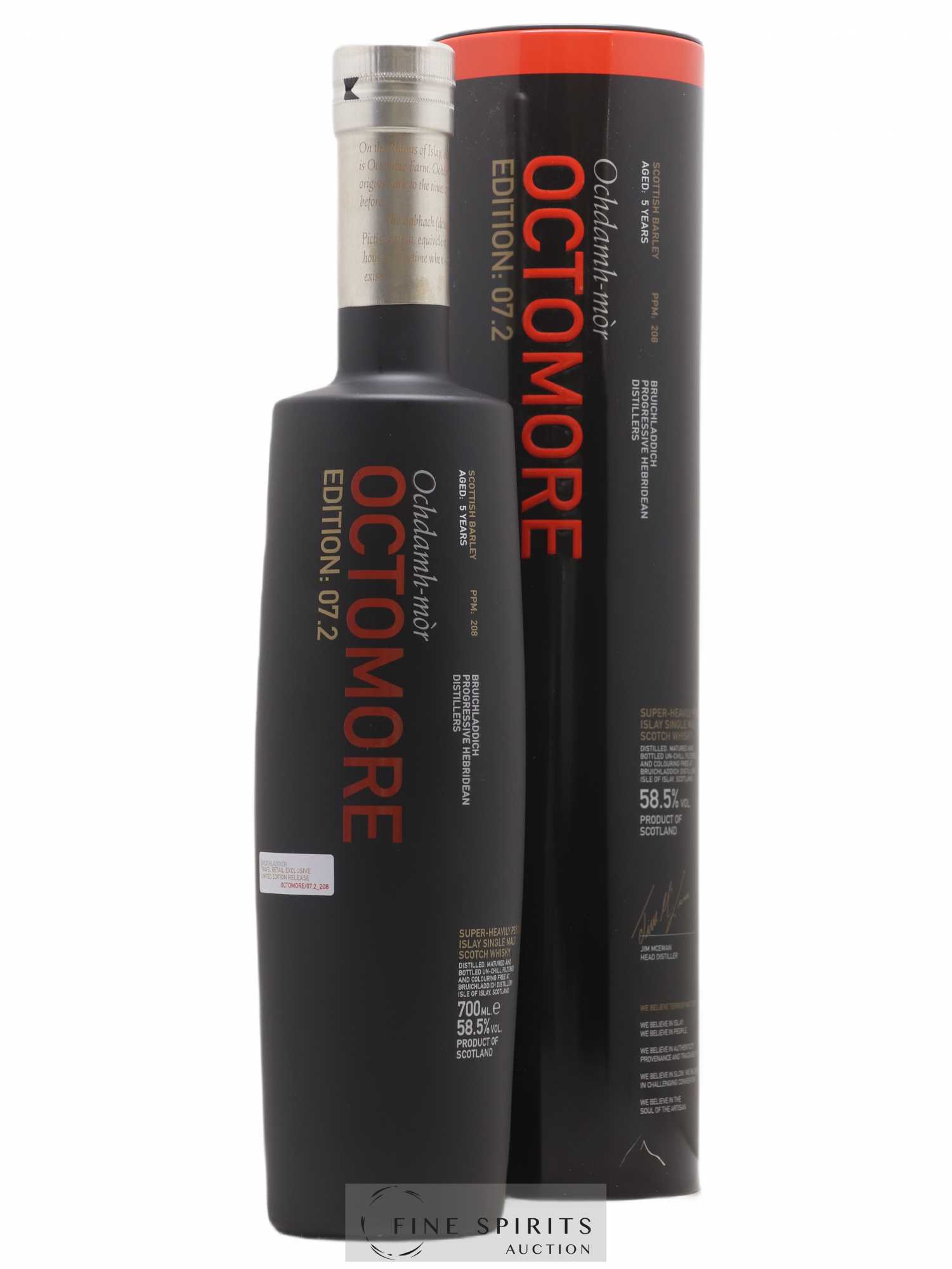Octomore 5 years Of. Edition 07.2 Scottish Barley Limited Edition - Lot de 1 bouteille - 0