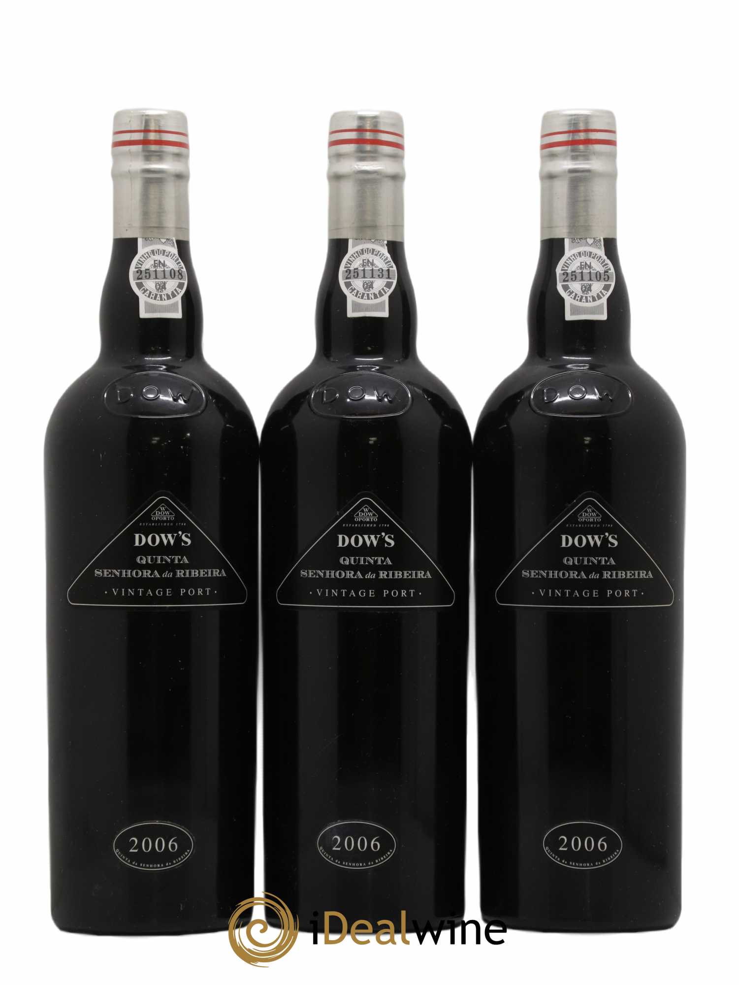 Porto Vintage Dow's Quinta Senhora Da Ribeira 2006 - Lot of 3 bottles - 0