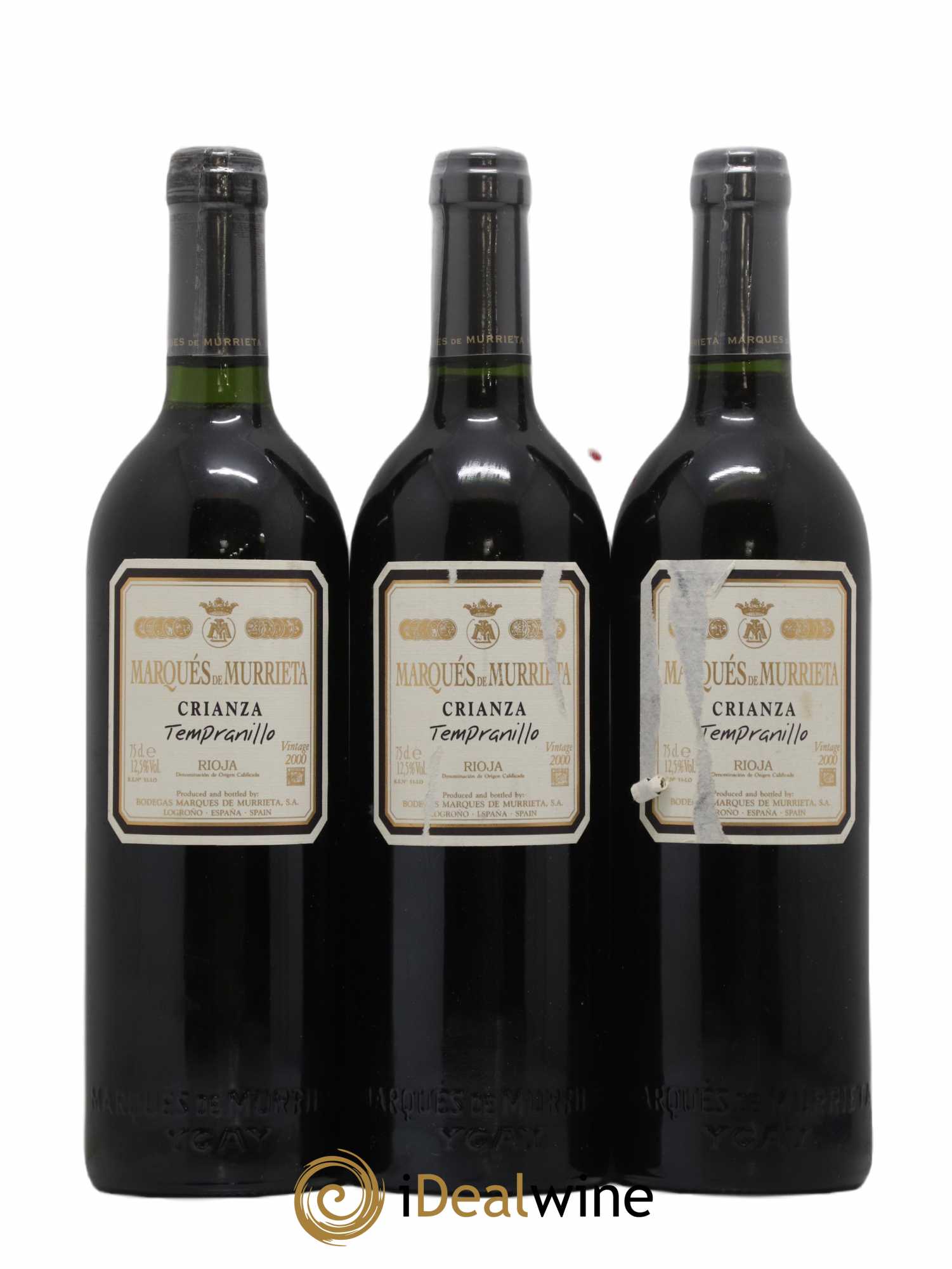 Rioja DOCA Crianza Tempranillo Marques de Murrieta 2000 - Posten von 3 Flaschen - 0