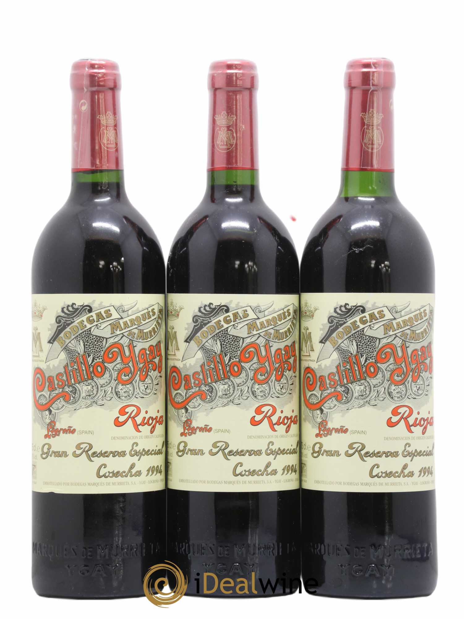 Rioja DOCA Castillo Ygay Reserva Especial Marqués de Murrieta 1994 - Lot de 3 bouteilles - 0