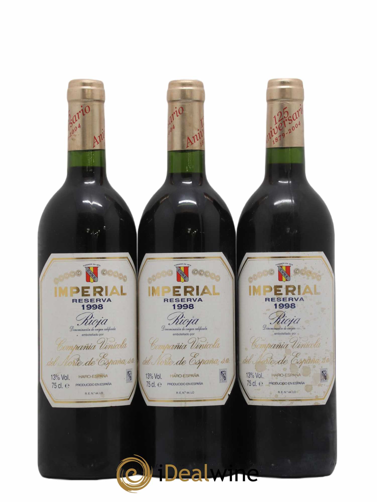 Rioja DOCA Imperial Reserva Compania Vinicola Del Norte de Espana 1998 - Posten von 3 Flaschen - 0