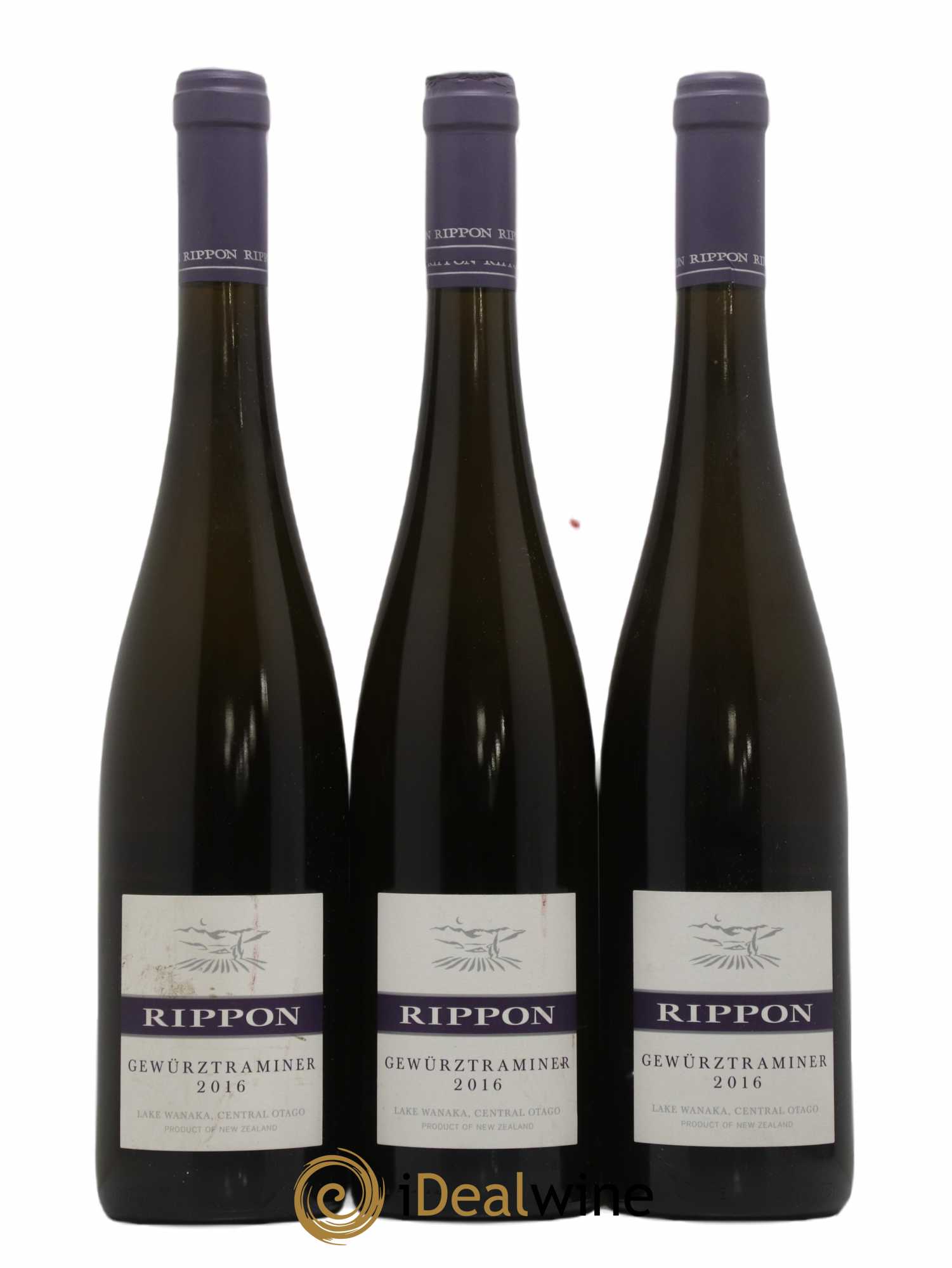 Nouvelle Zélande Rippon Gewurztraminer Lake Wanaka 2016 - Posten von 3 Flaschen - 0