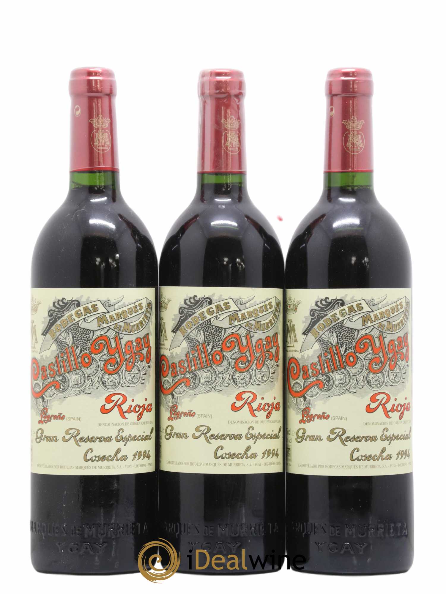 Rioja DOCA Castillo Ygay Reserva Especial Marqués de Murrieta 1994 - Lot de 3 bouteilles - 0