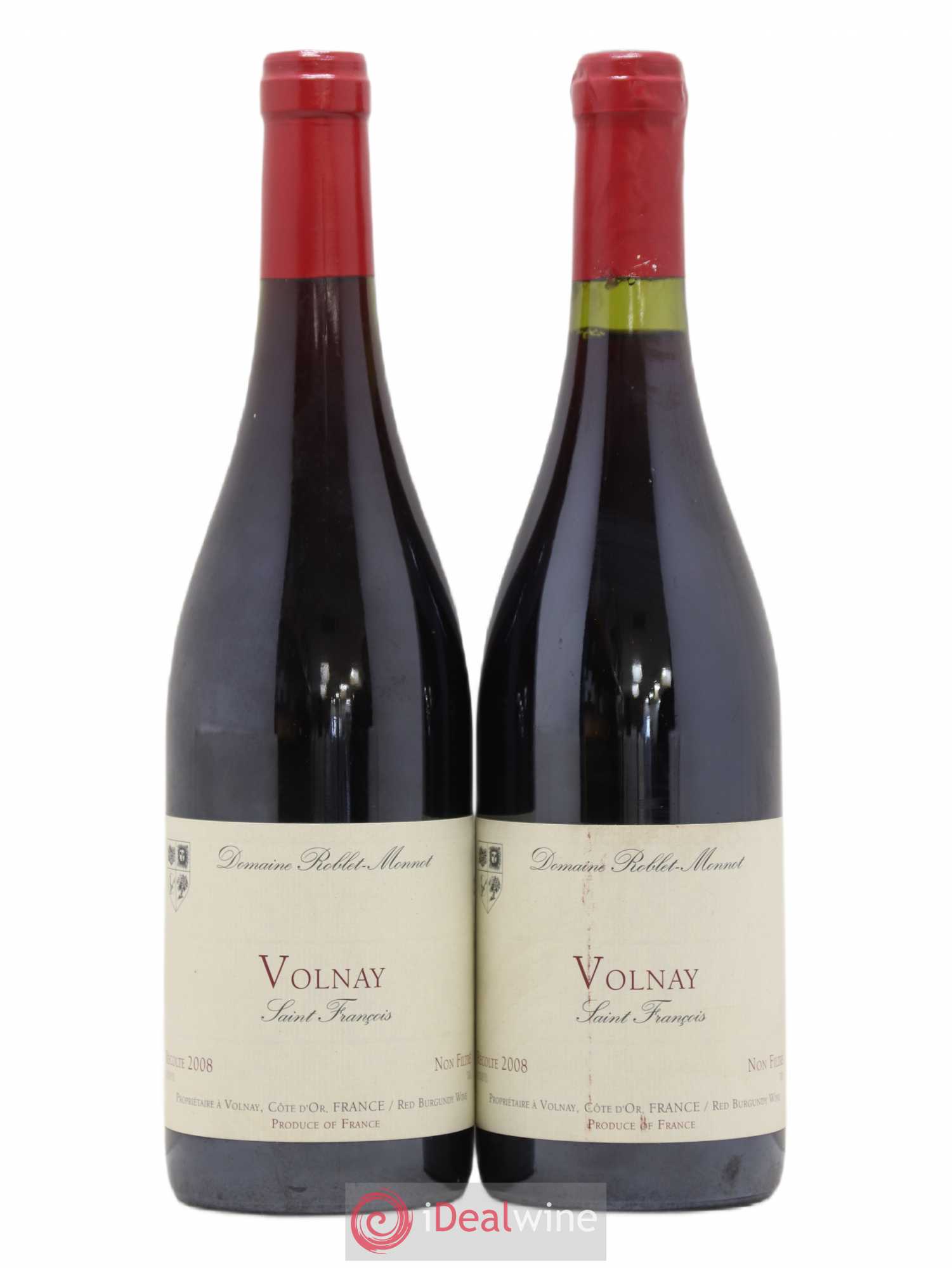 Volnay Saint François Roblet Monnot 2008 - Lot de 2 bouteilles - 0