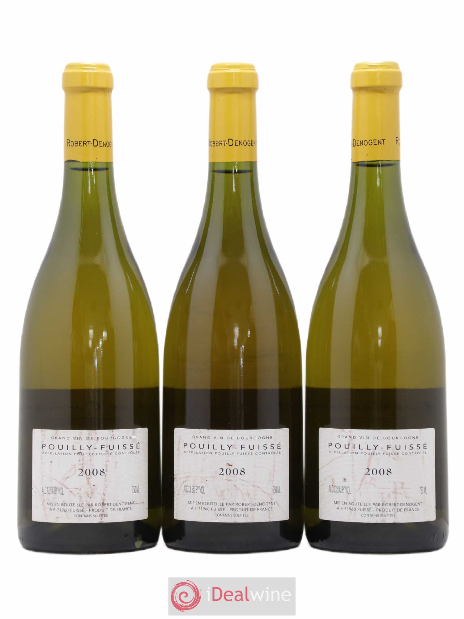 Pouilly-Fuissé Les Carrons Vieilles Vignes Robert Denogent (Domaine) 2008 - Lot de 3 bouteilles - 1