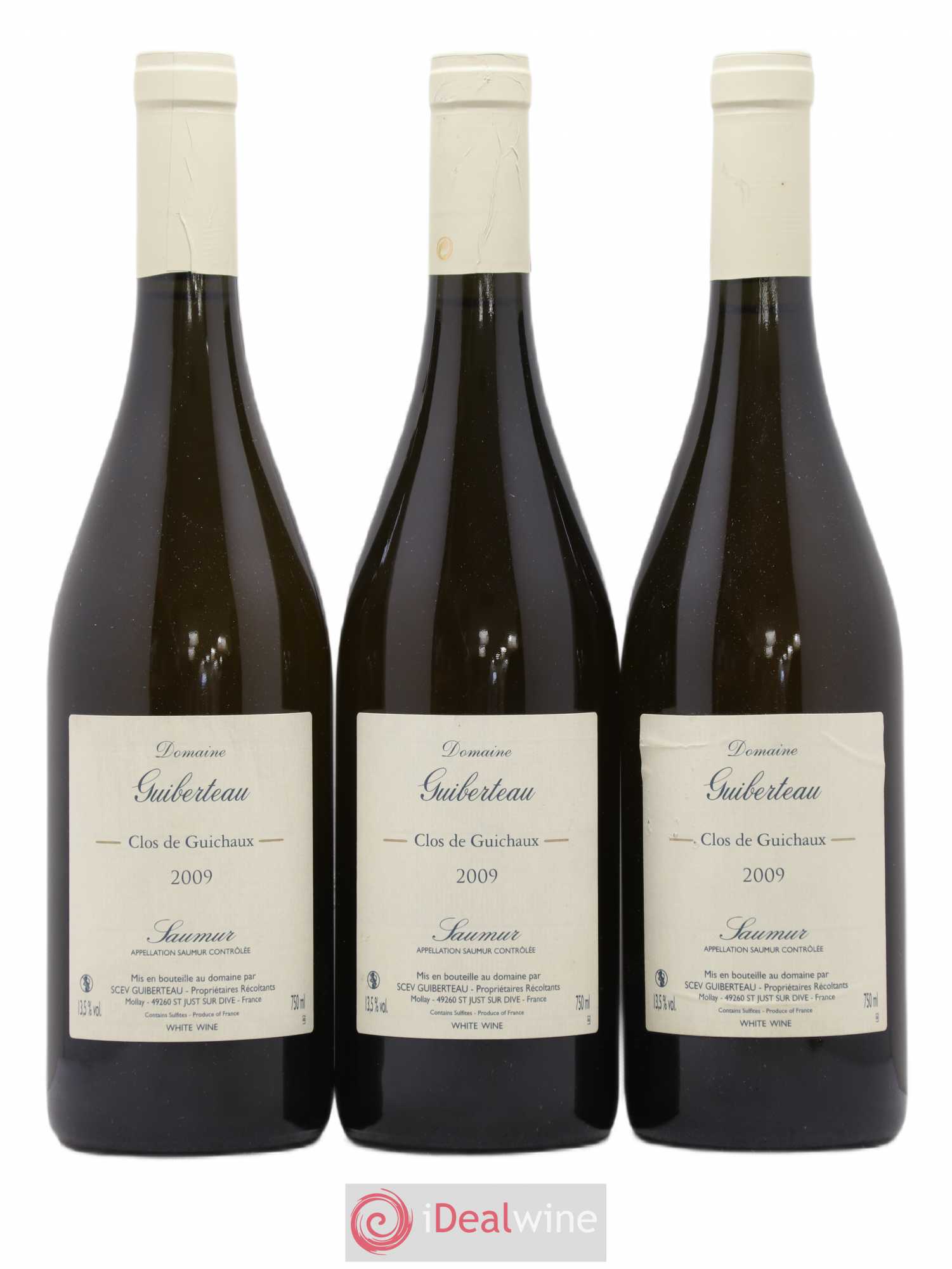 Saumur Clos de Guichaux Domaine Guiberteau 2009 - Lot de 3 bouteilles - 0