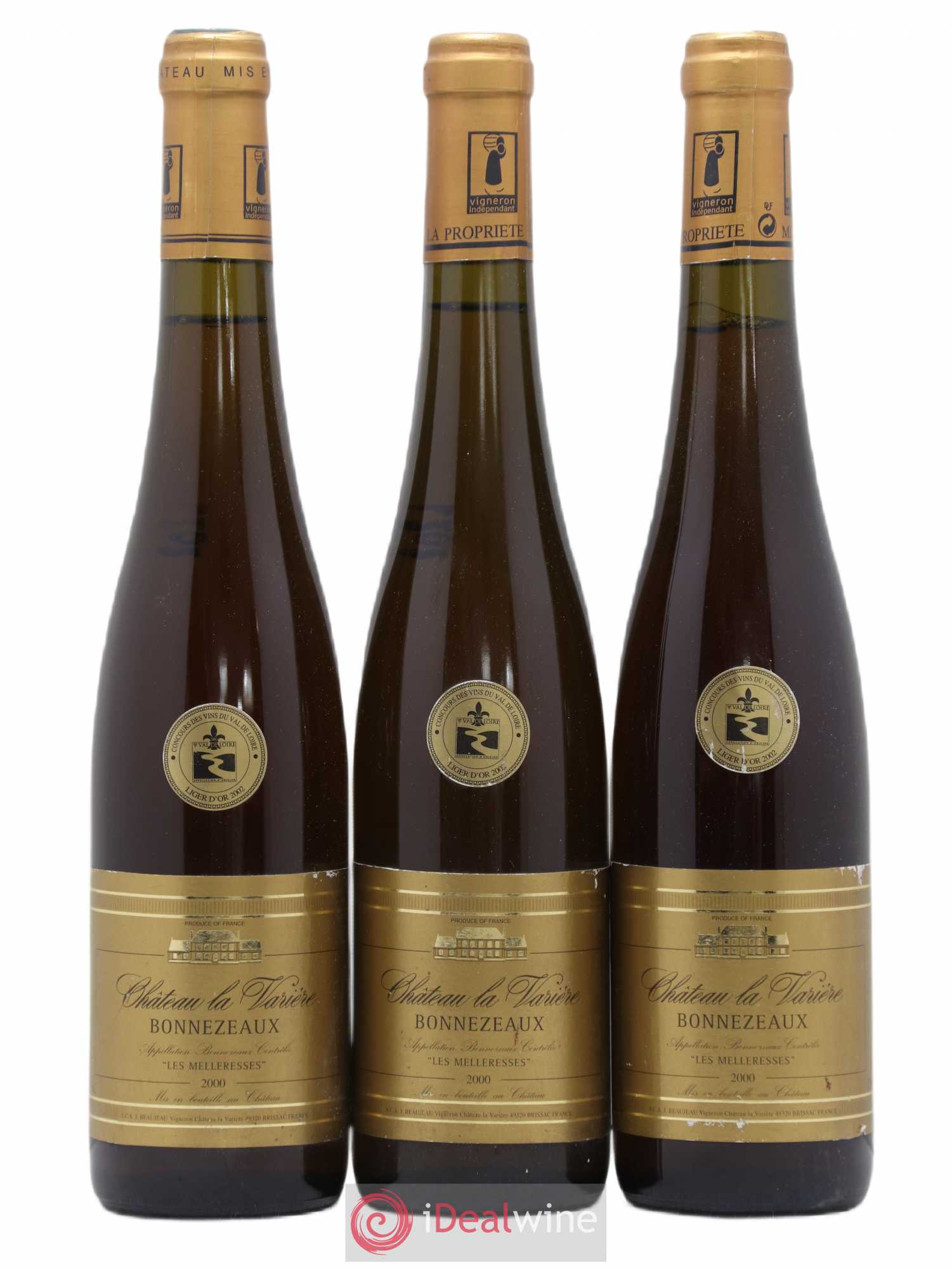 Bonnezeaux Les Melleresses Château La Variere 50cl 2000 - Lotto di 3 bottiglie - 0